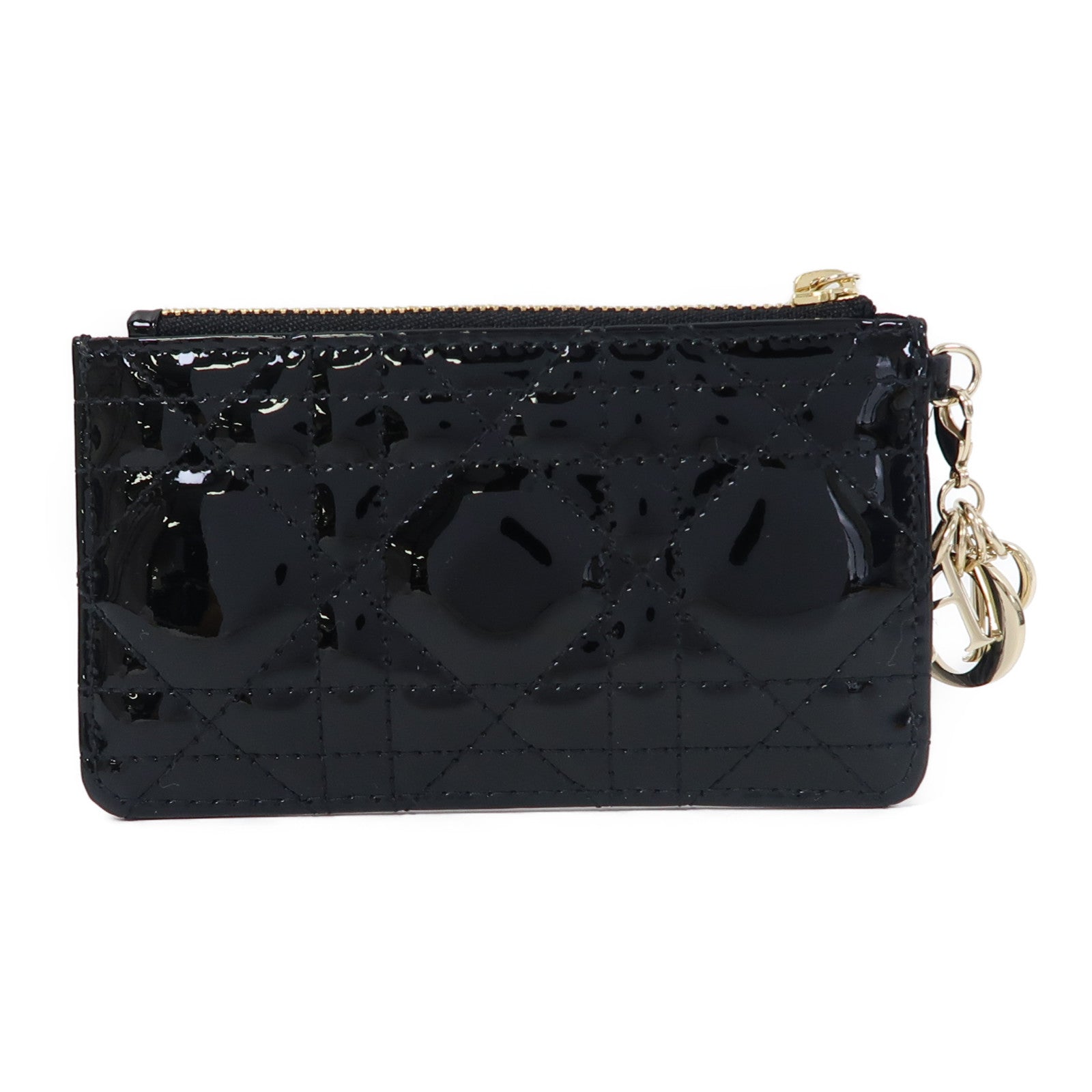 Dior 漆皮皮革Lady Dior Key Case金扣鎖匙包黑色