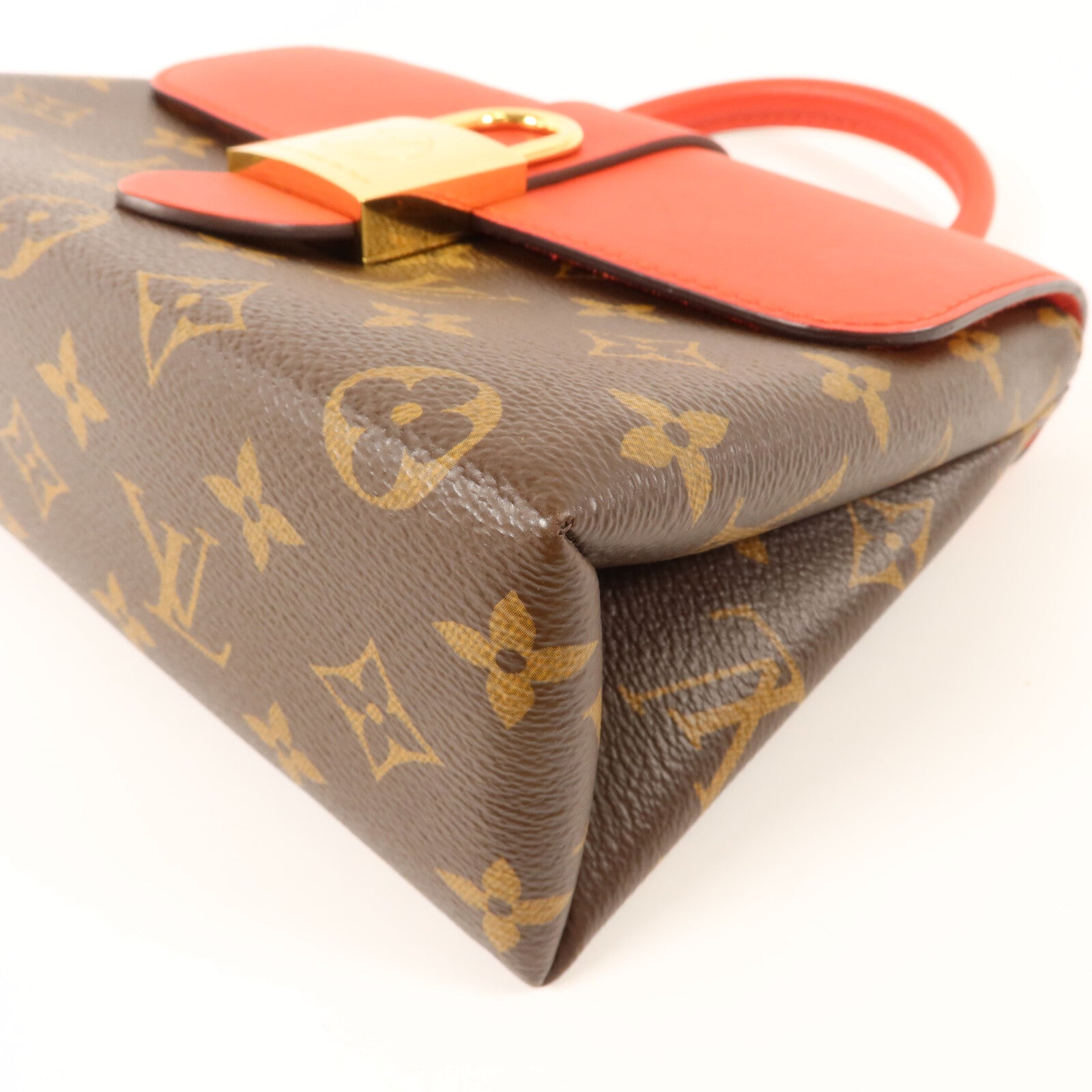 LOUIS VUITTON Monogram Locky BB手挽肩背棕色/紅色