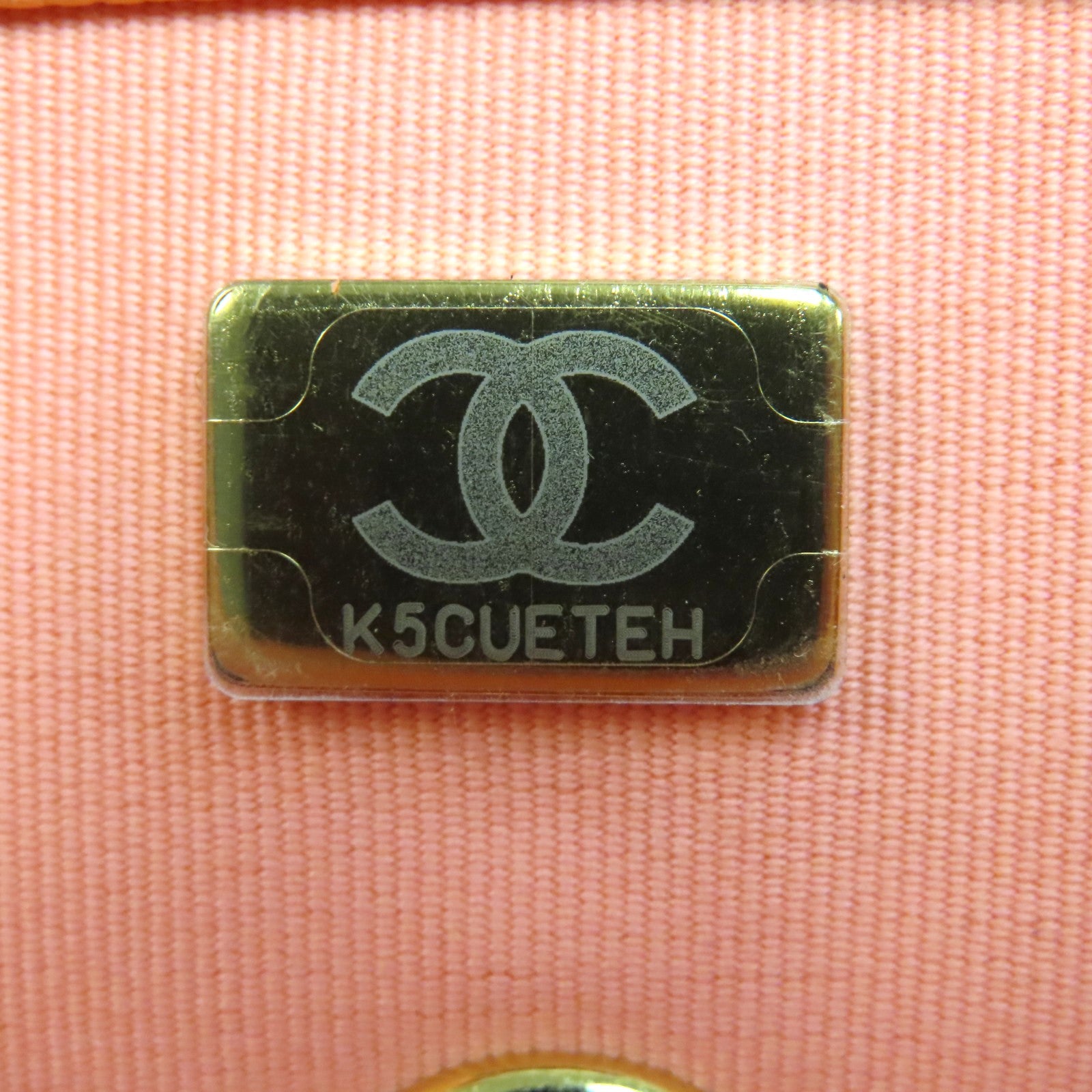 CHANEL 菱格Caviar皮革Chain Shoulder Bag金扣手挽肩背兩用袋粉橙色