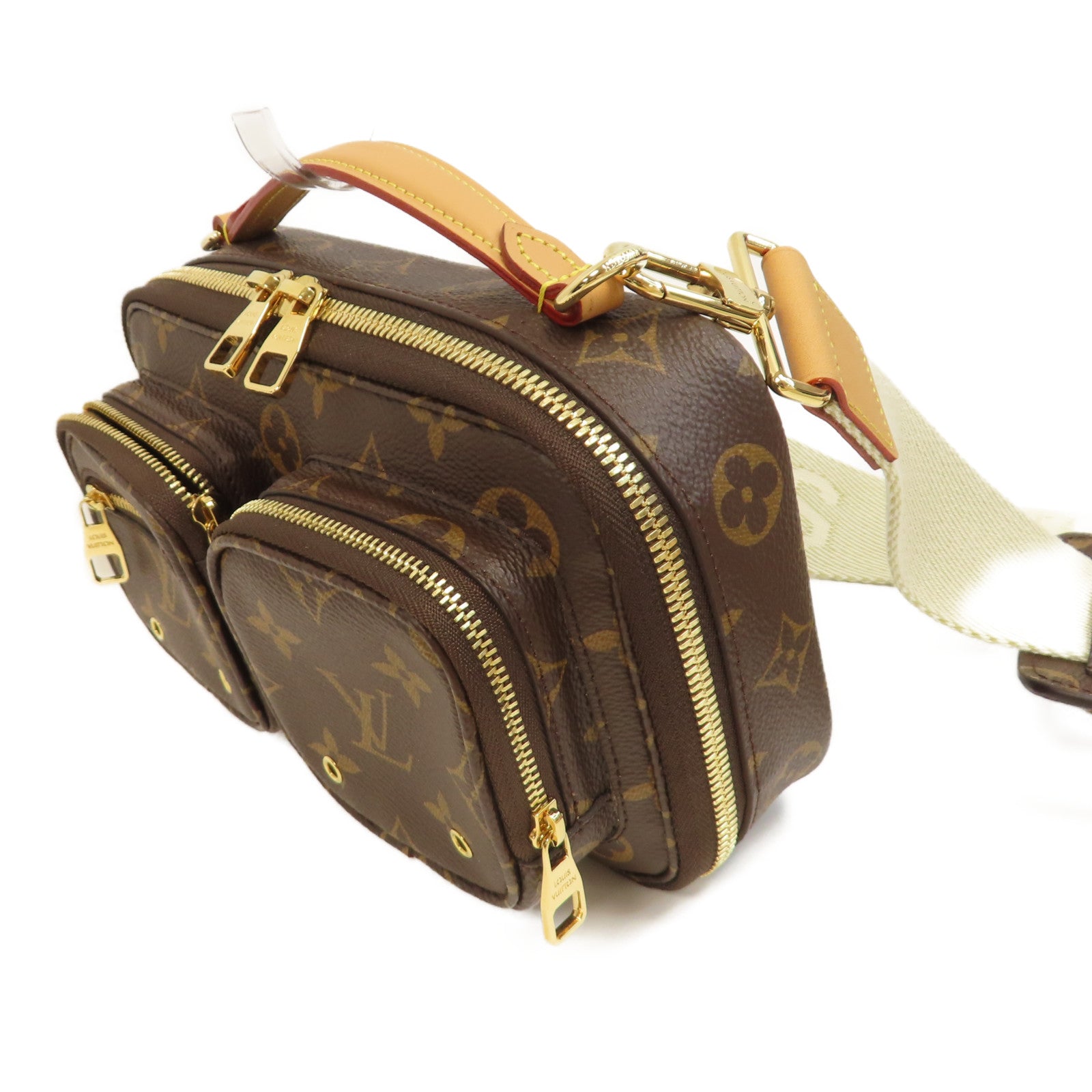 LOUIS VUITTON Monogram Utility Shoulder Bag金扣手挽肩背兩用袋啡色