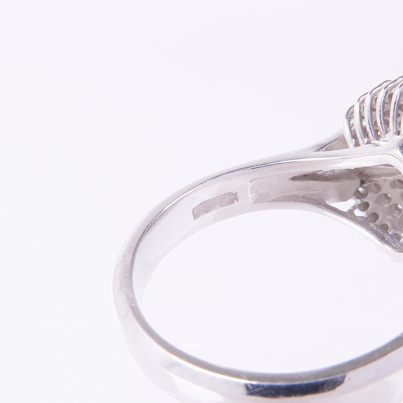 JEWELRY PT900鉑金Sapphire Diamond Ring藍寶石/鑽石戒指US#6.5