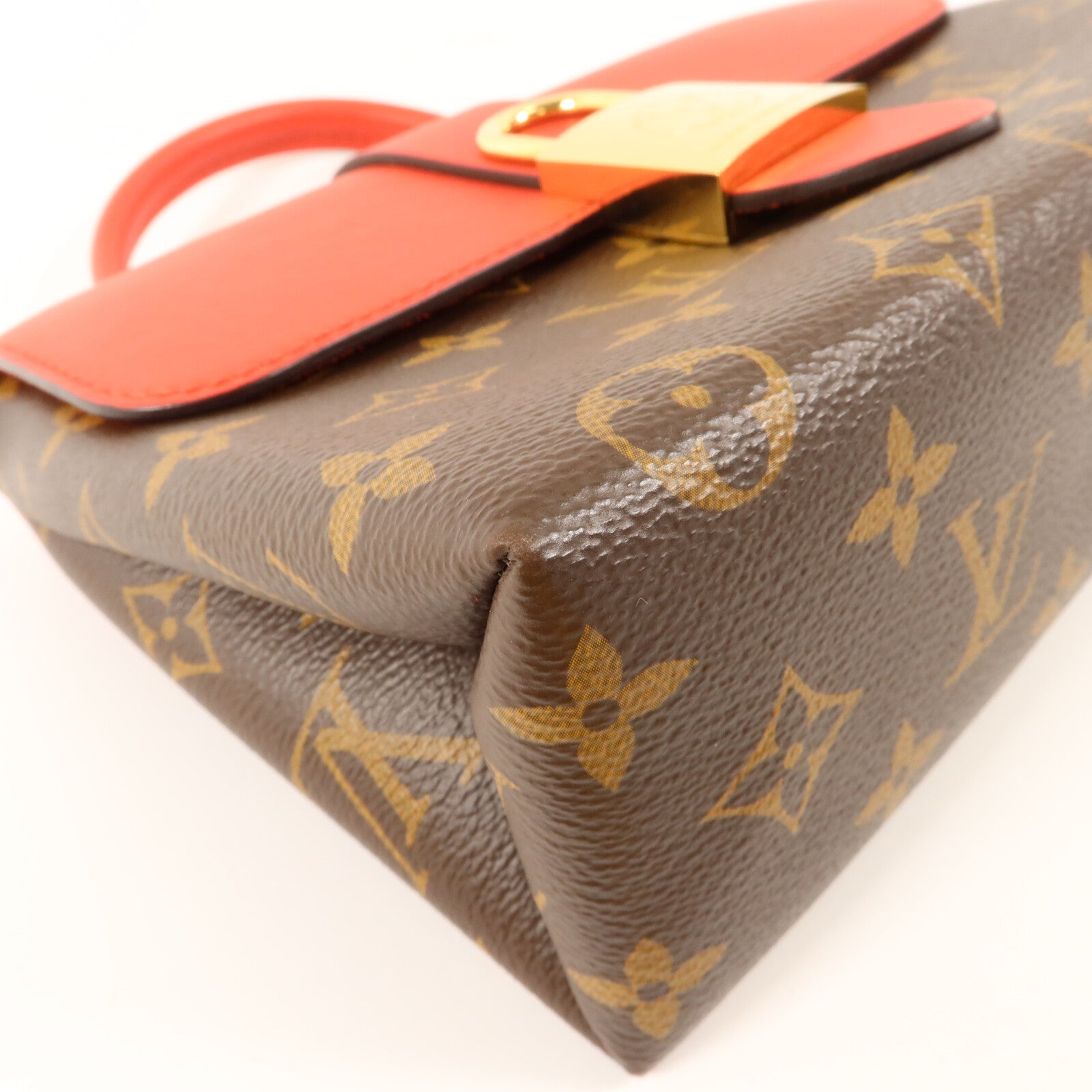 LOUIS VUITTON Monogram Locky BB手挽肩背棕色/紅色