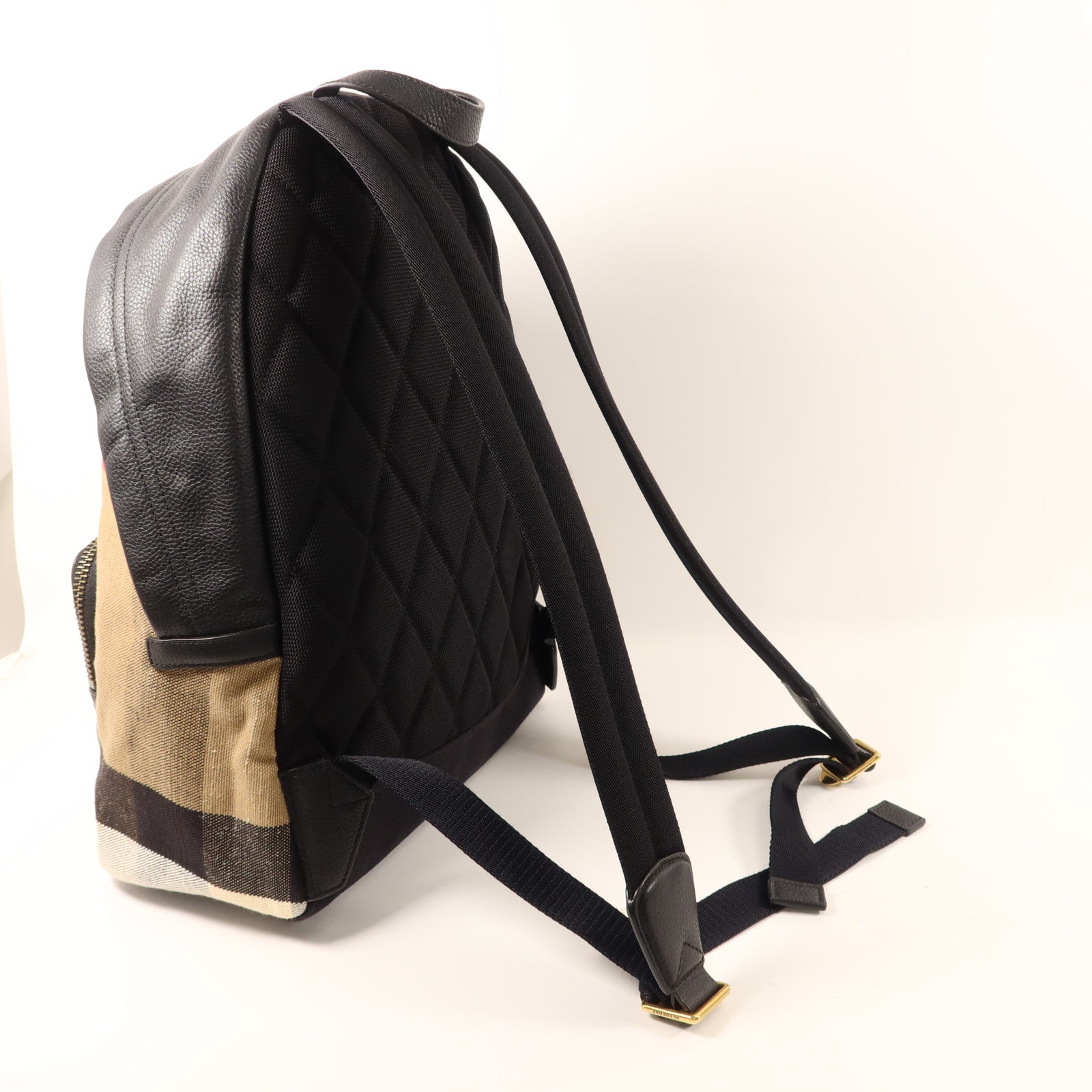 BURBERRY 帆布/牛皮皮革Abbeydale Backpack金扣背包