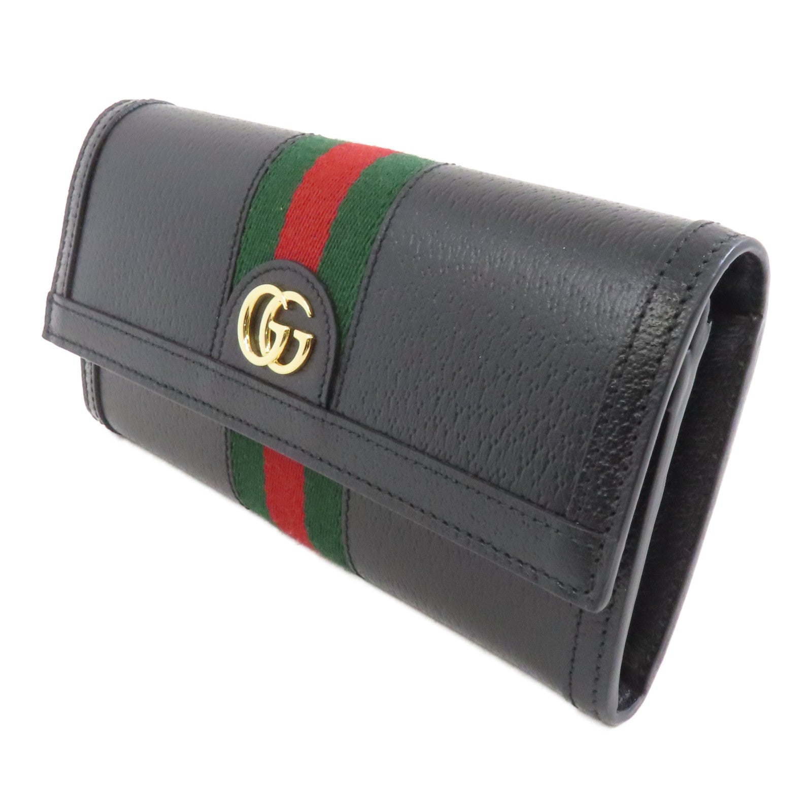 GUCCI 牛皮皮革Ophidia Long Wallet金扣長錢包黑色