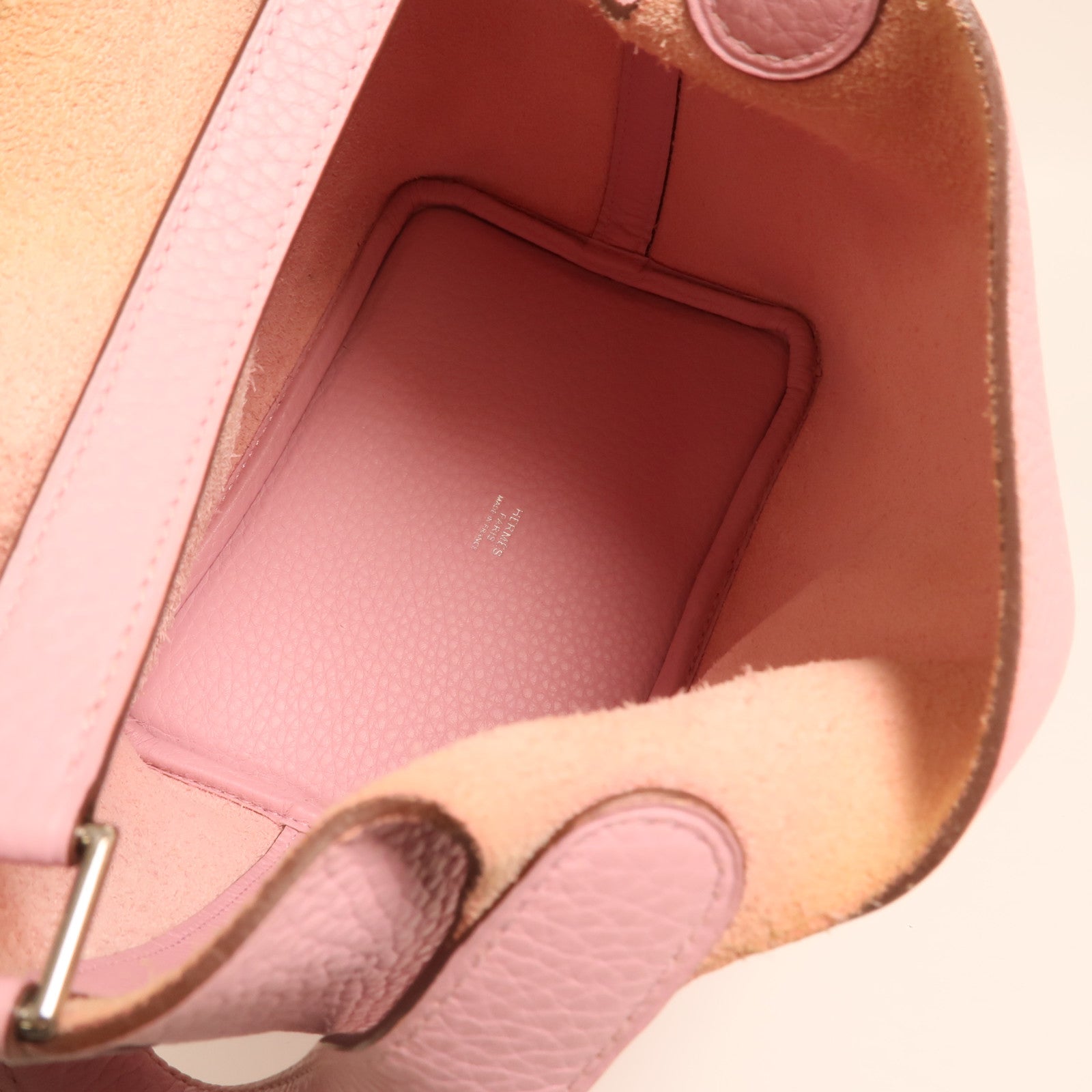 HERMES Clemence皮革Picotin PM銀扣手挽袋Mauve Sylvestre