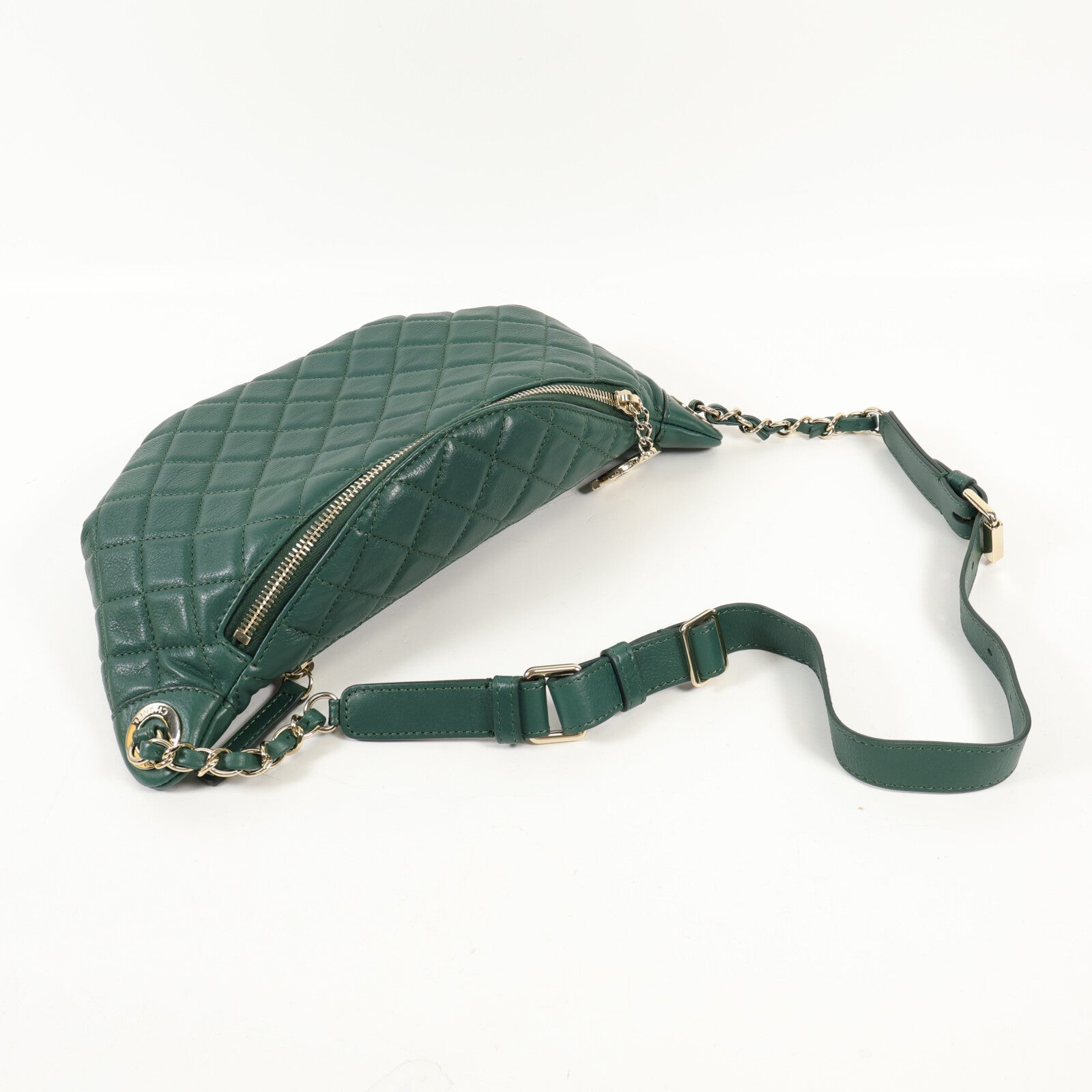 CHANEL 羊皮皮革Waist Bag金扣斜挎包