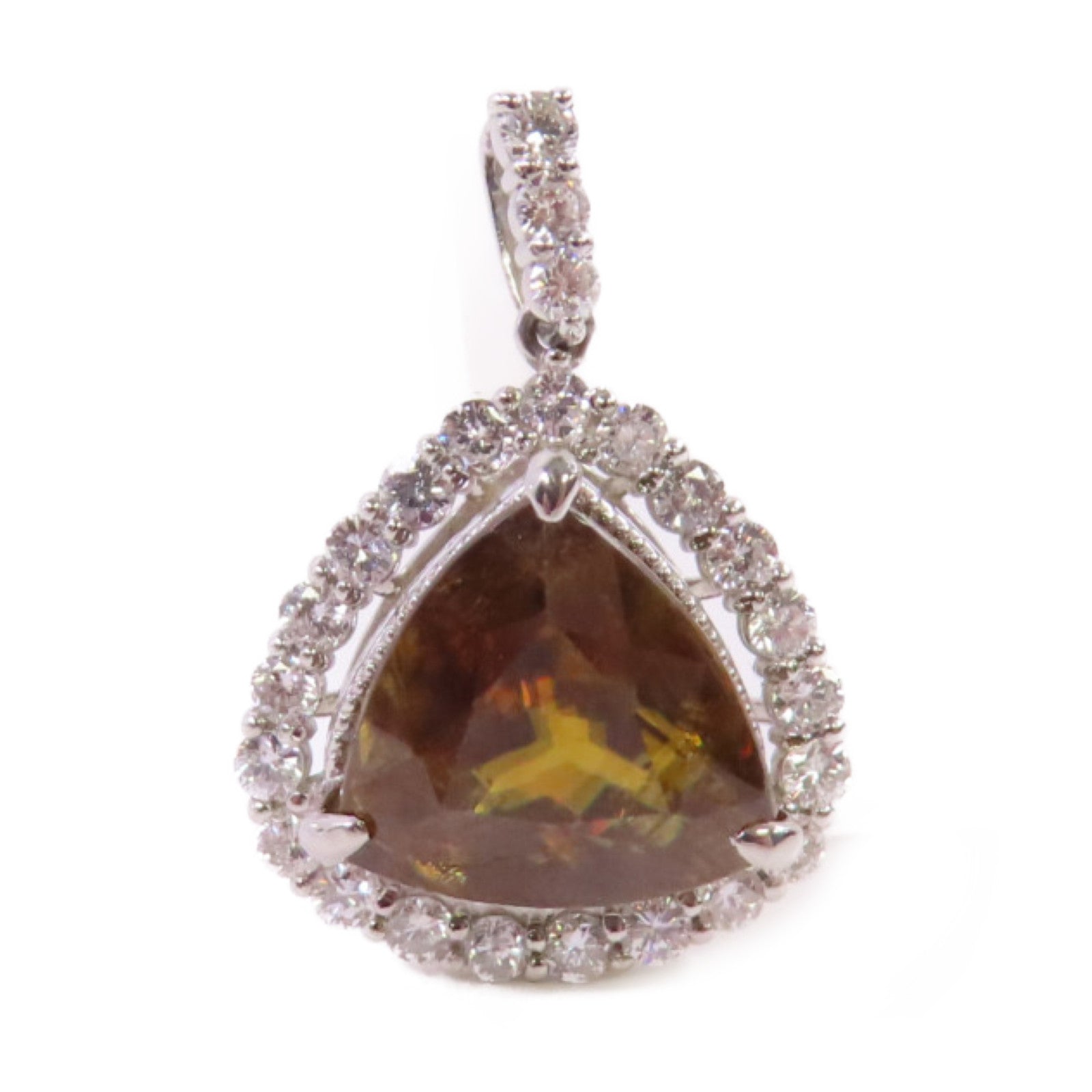 JEWELRY 【激減優惠】PT950鉑金/7.85ct榍石/0.88ct鑽石Sphene  Diamond Top吊墜頭扣