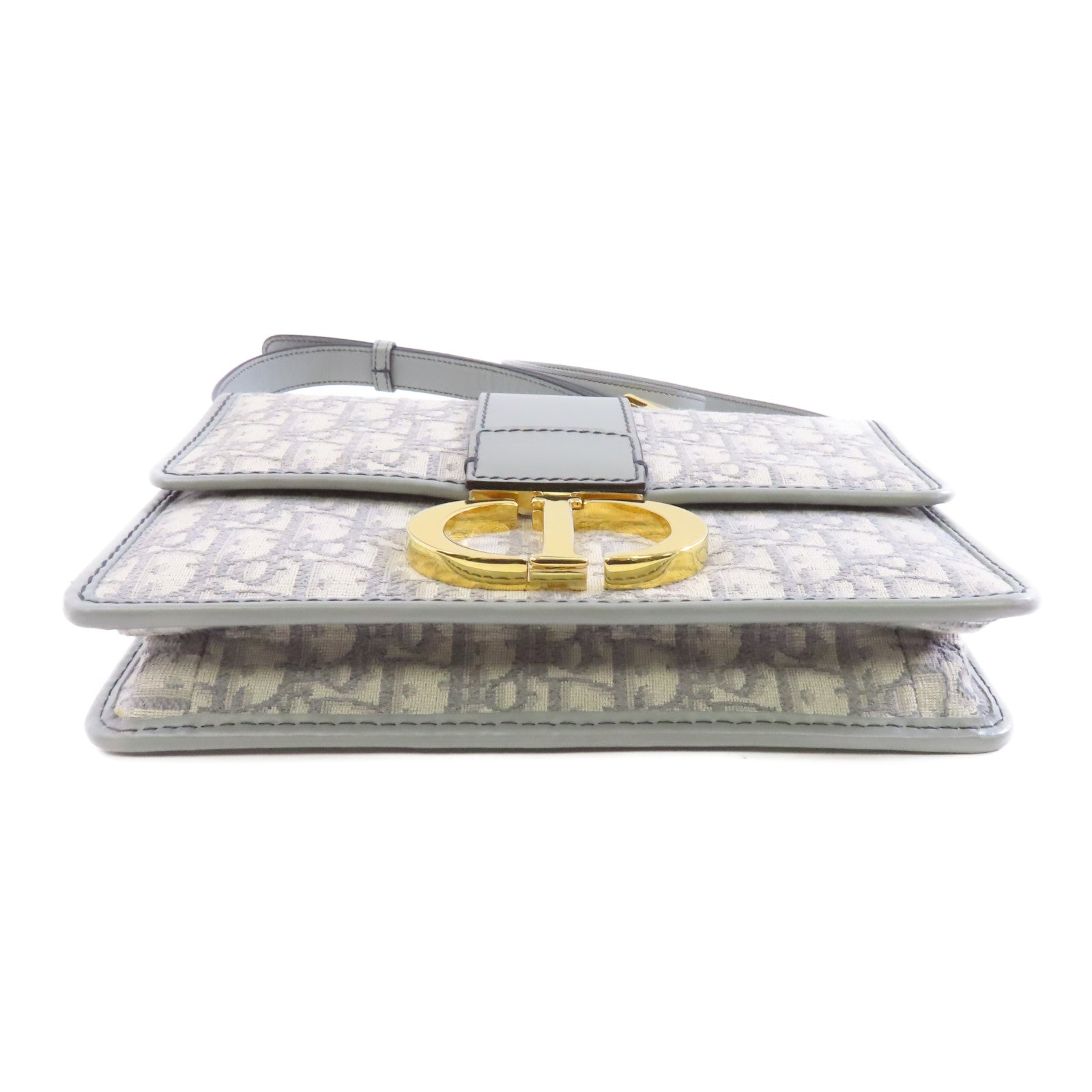 Dior 帆布Montaigne 30金扣肩背袋灰色