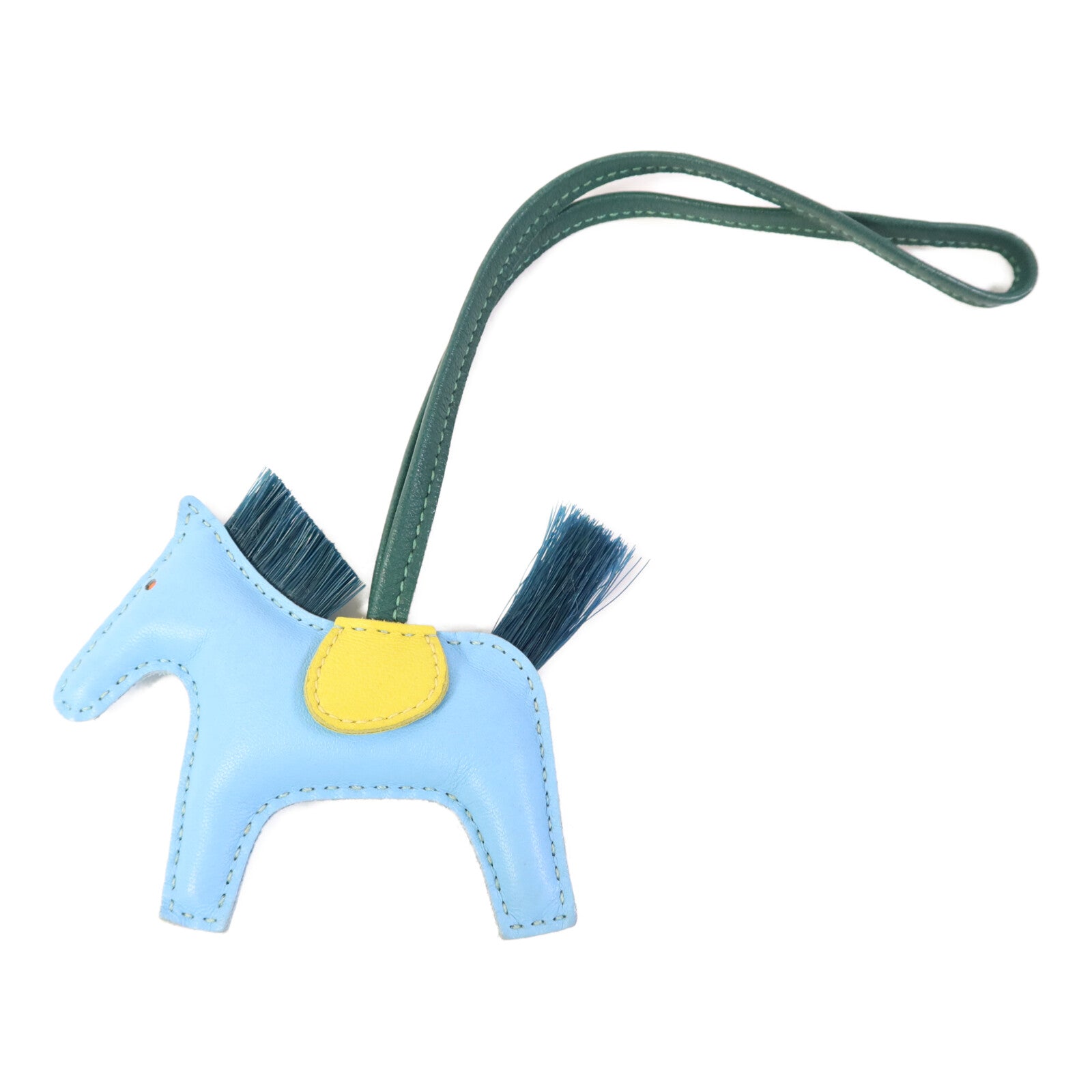 HERMES Milo皮革Rodeo PM掛飾Blue/Green/Yellow