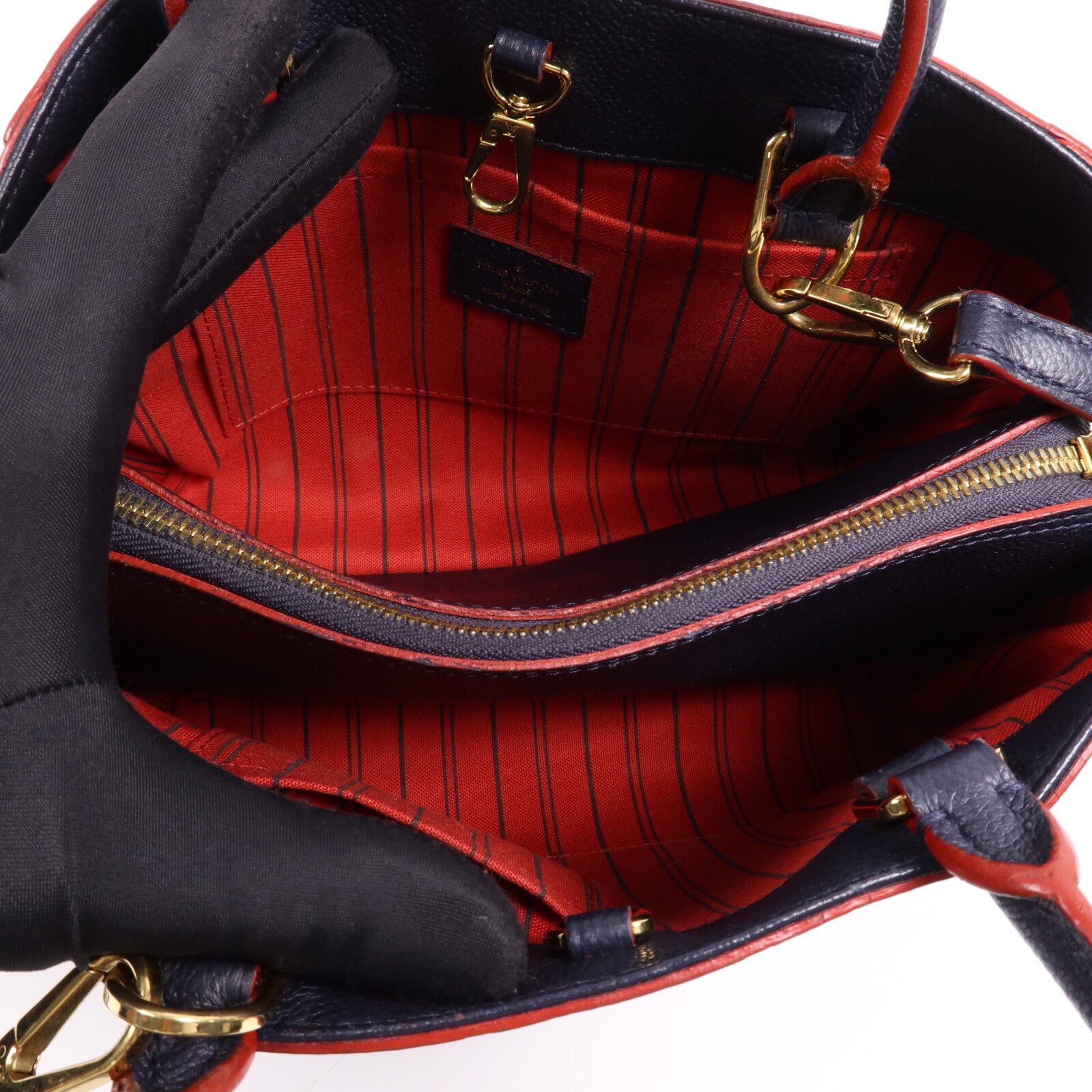 LOUIS VUITTON Monogram Empreinte Montaigne BB金扣手挽肩背兩用袋