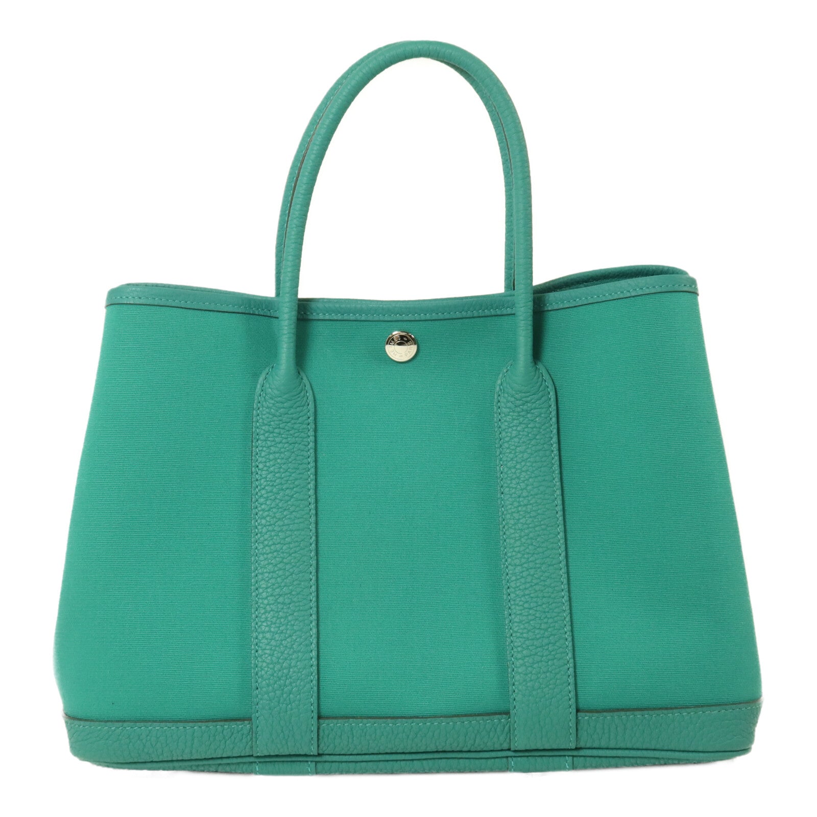 HERMES 帆布Garden Party TPM手挽袋Vert Jade