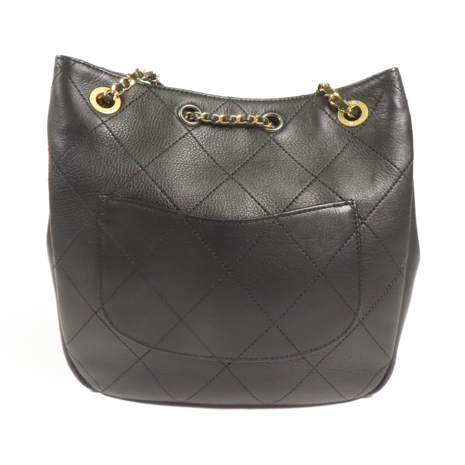 CHANEL 牛皮皮革Shoulder Bag金扣鏈帶肩背袋