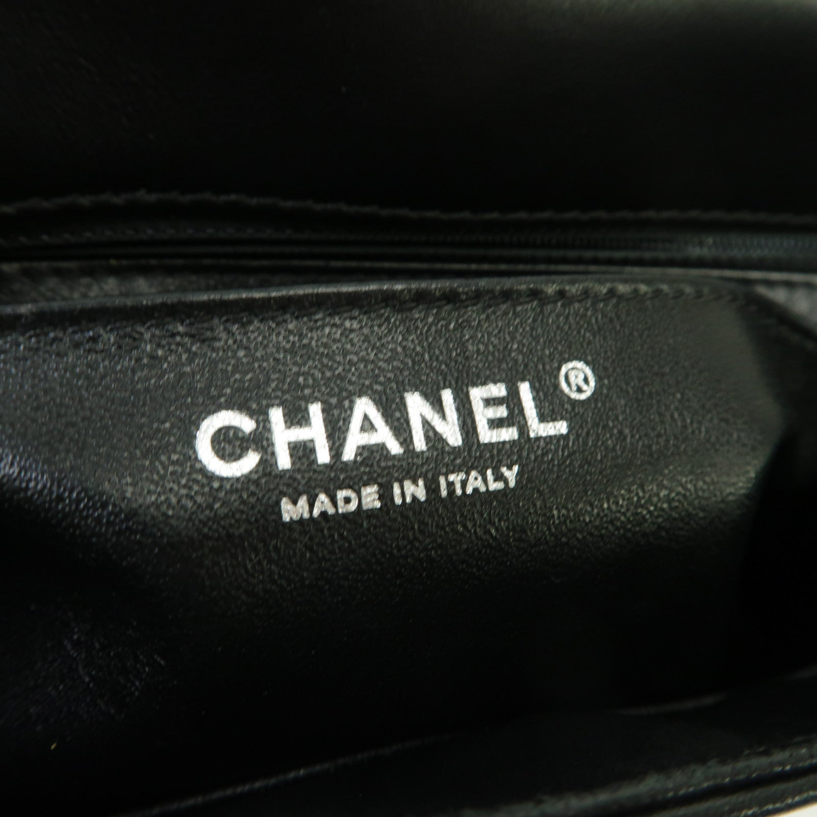 CHANEL 【激減優惠】菱格牛皮皮革Chain Shoulder銀扣鏈帶肩背袋黑色