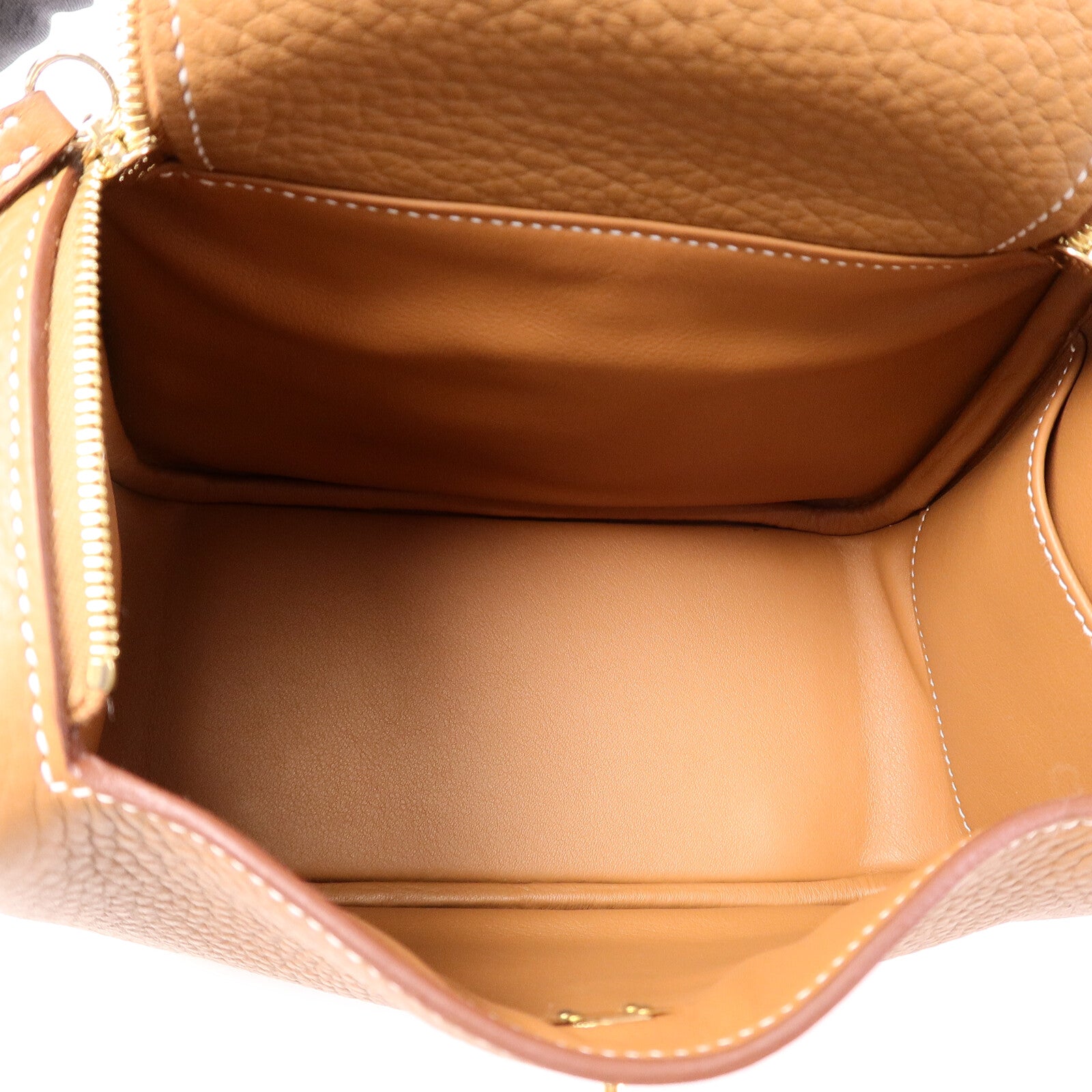 HERMES Clemence皮革Mini Lindy肩背袋Gold