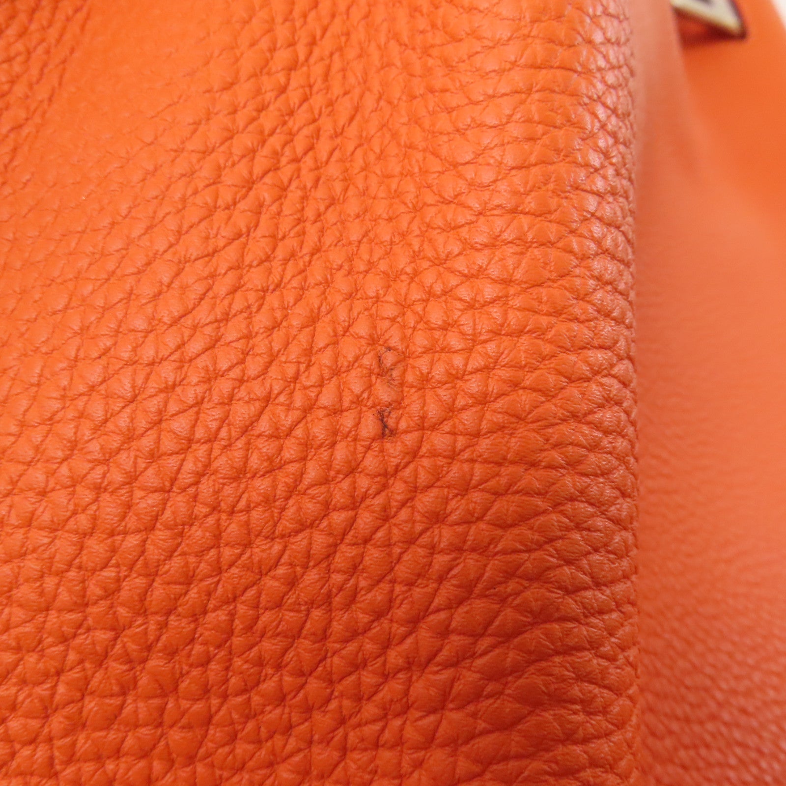 HERMES Togo皮革So Kelly 26銀扣肩背袋Feu