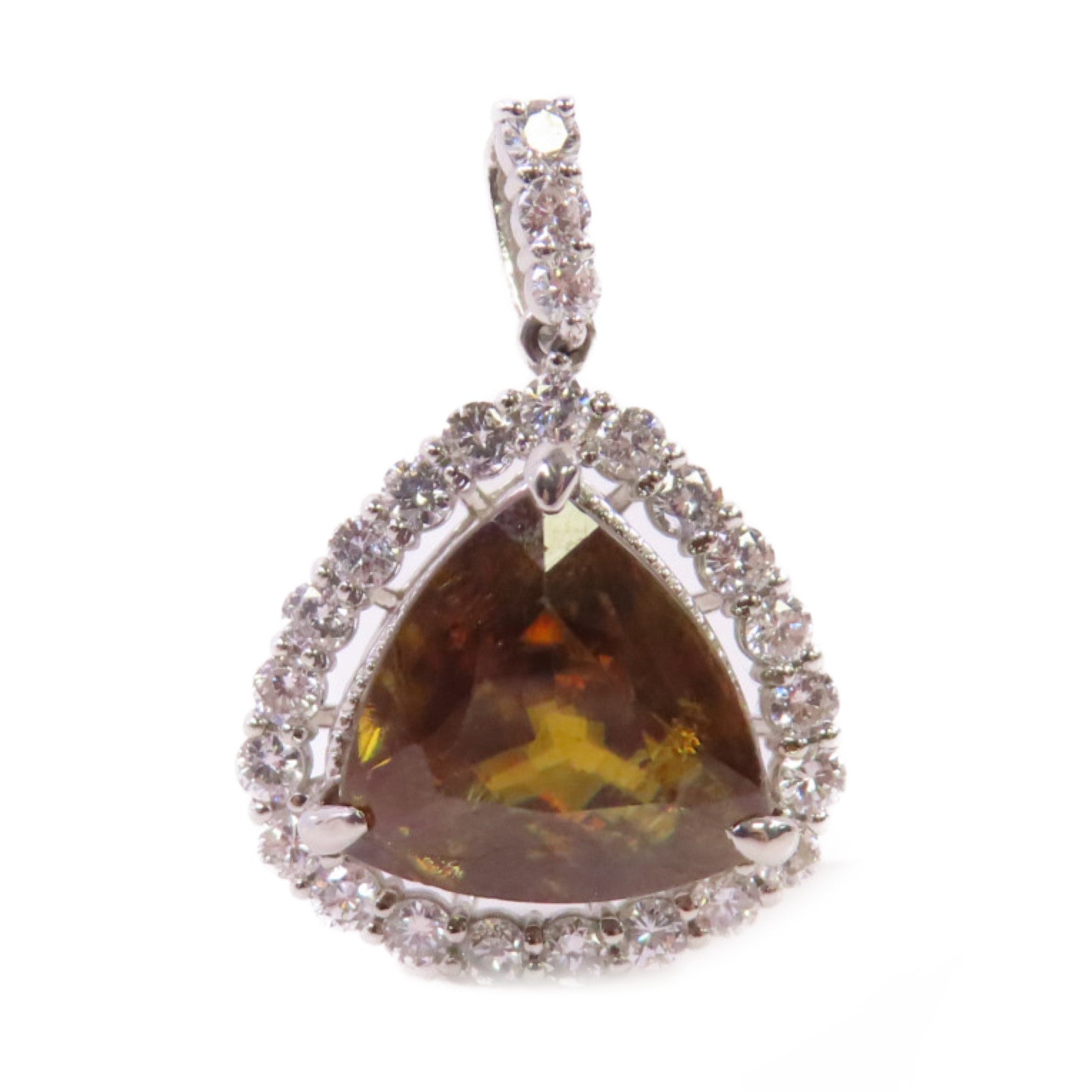 JEWELRY 【激減優惠】PT950鉑金/7.85ct榍石/0.88ct鑽石Sphene  Diamond Top吊墜頭扣