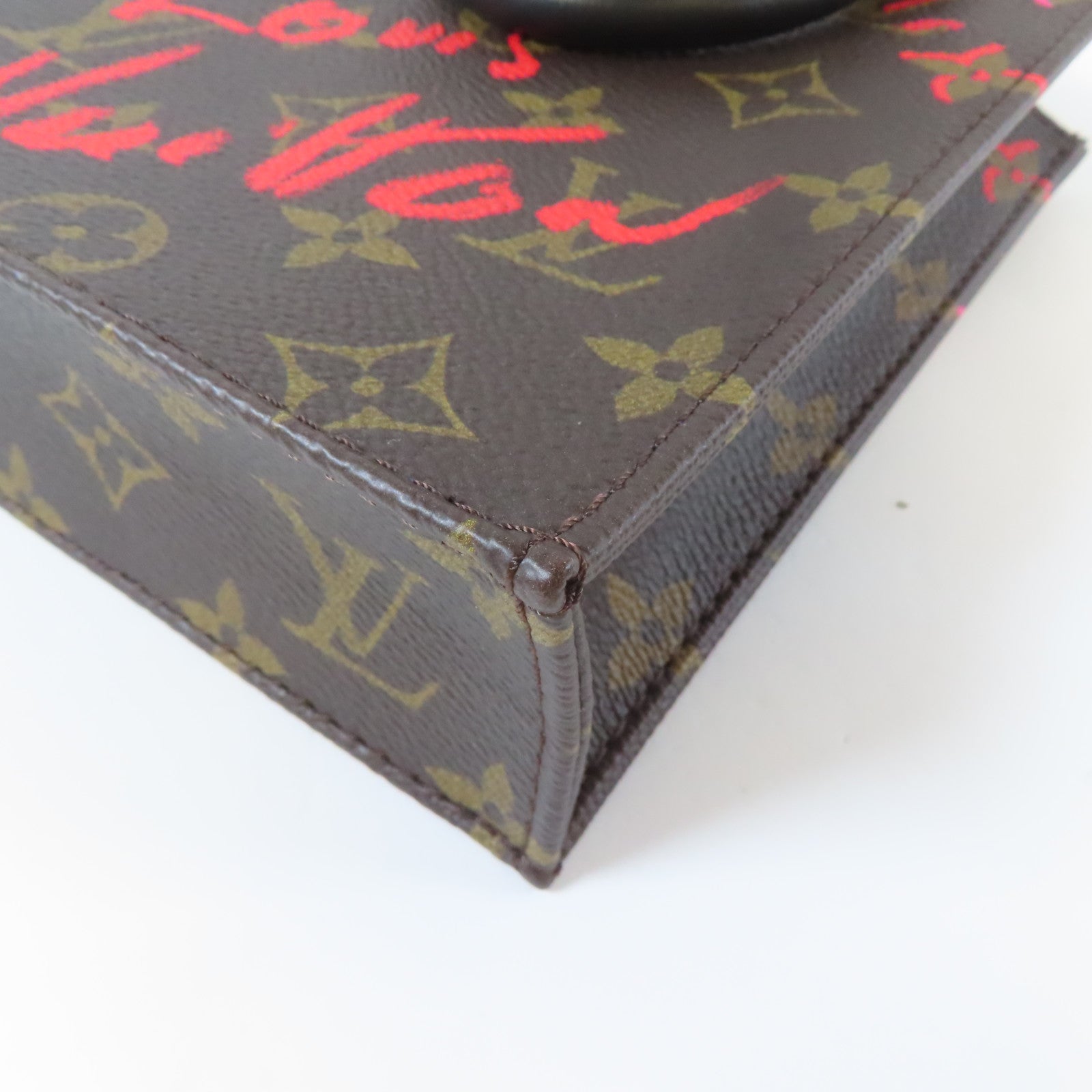 LOUIS VUITTON Monogram Petit Sac Plat金扣手挽肩背兩用袋啡色