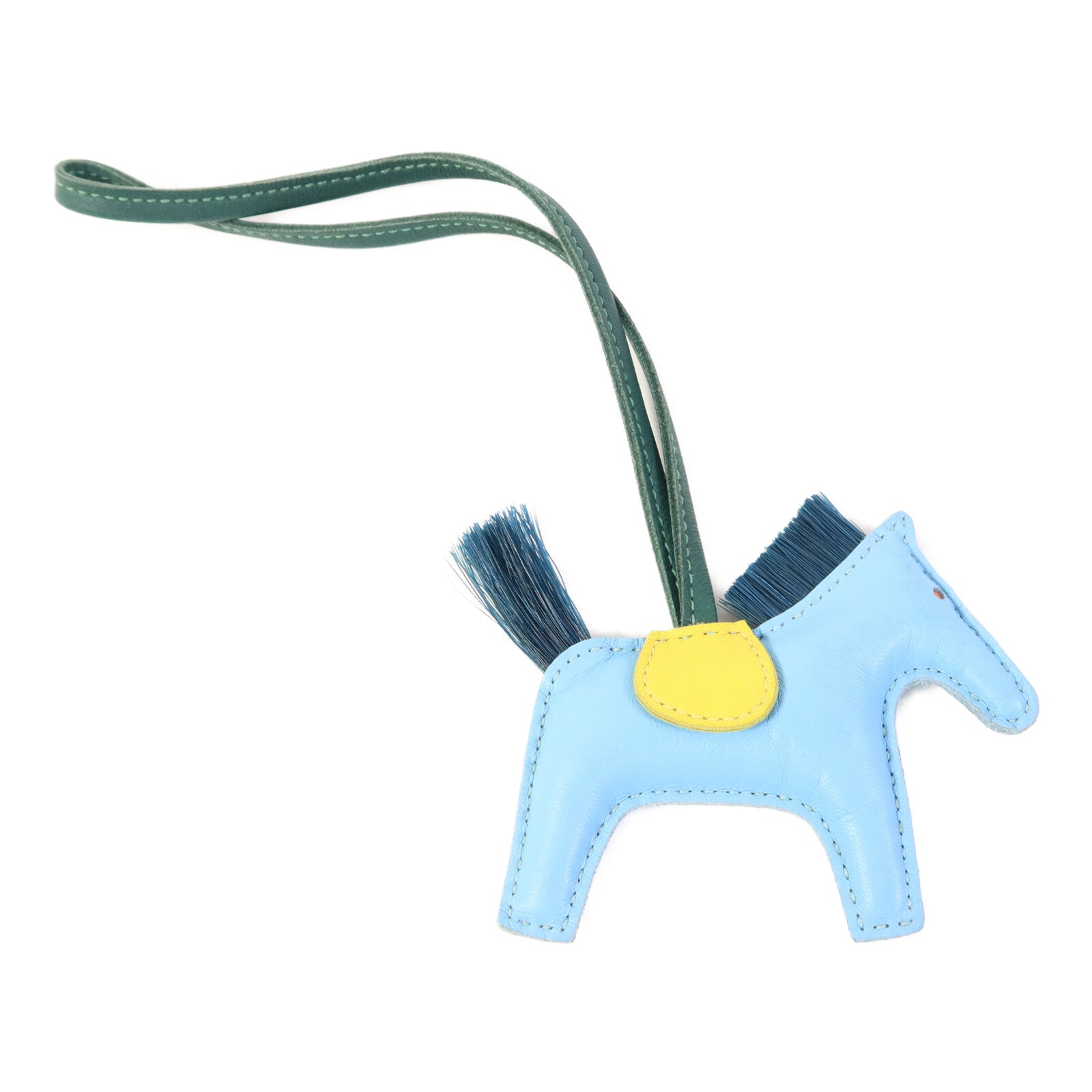 HERMES Milo皮革Rodeo PM掛飾Blue/Green/Yellow
