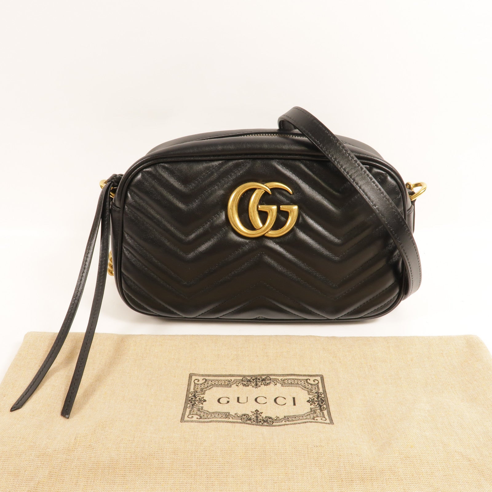 GUCCI 牛皮皮革GG Marmont肩背袋