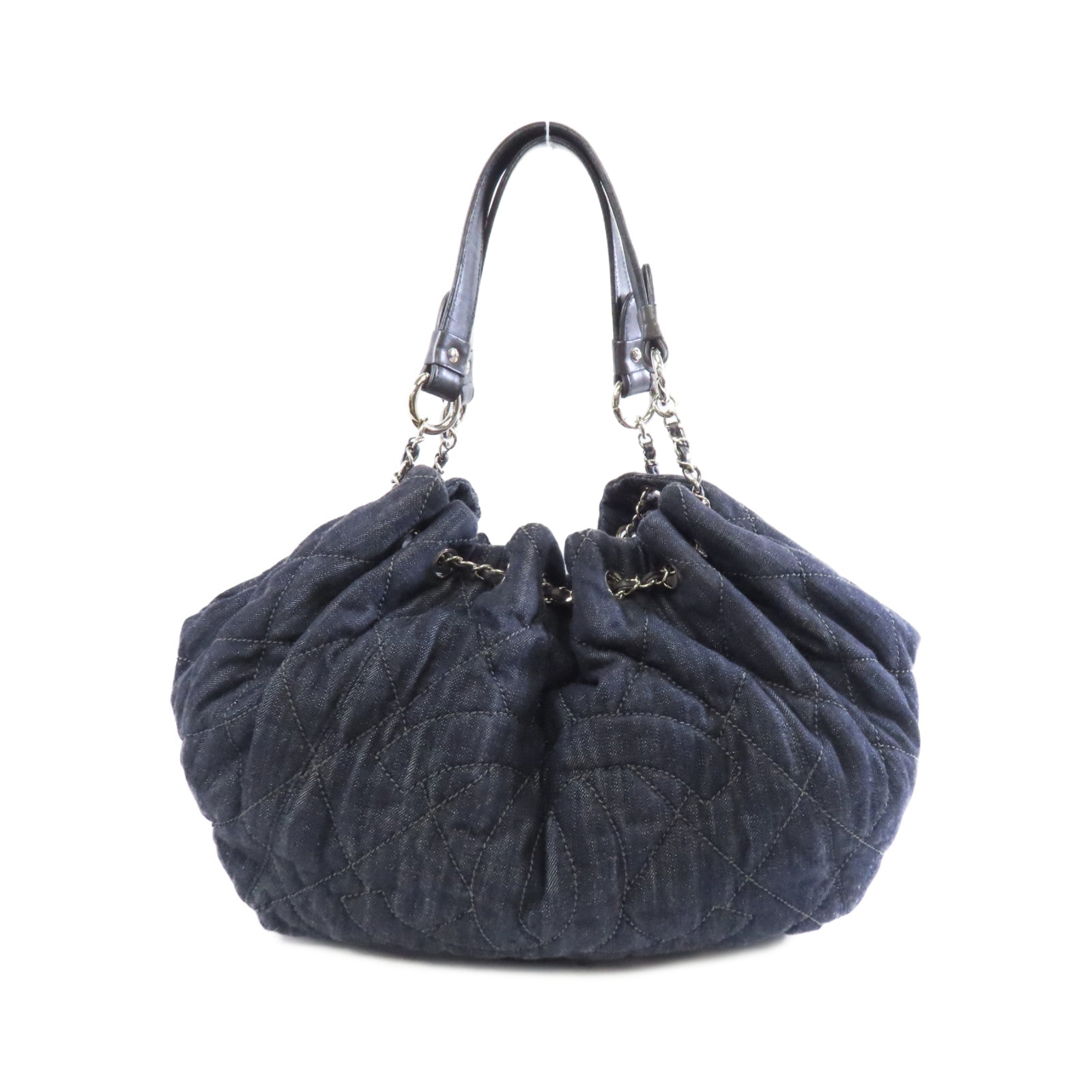 CHANEL 【激減優惠】牛仔布Tote Bag銀扣手挽袋藍色