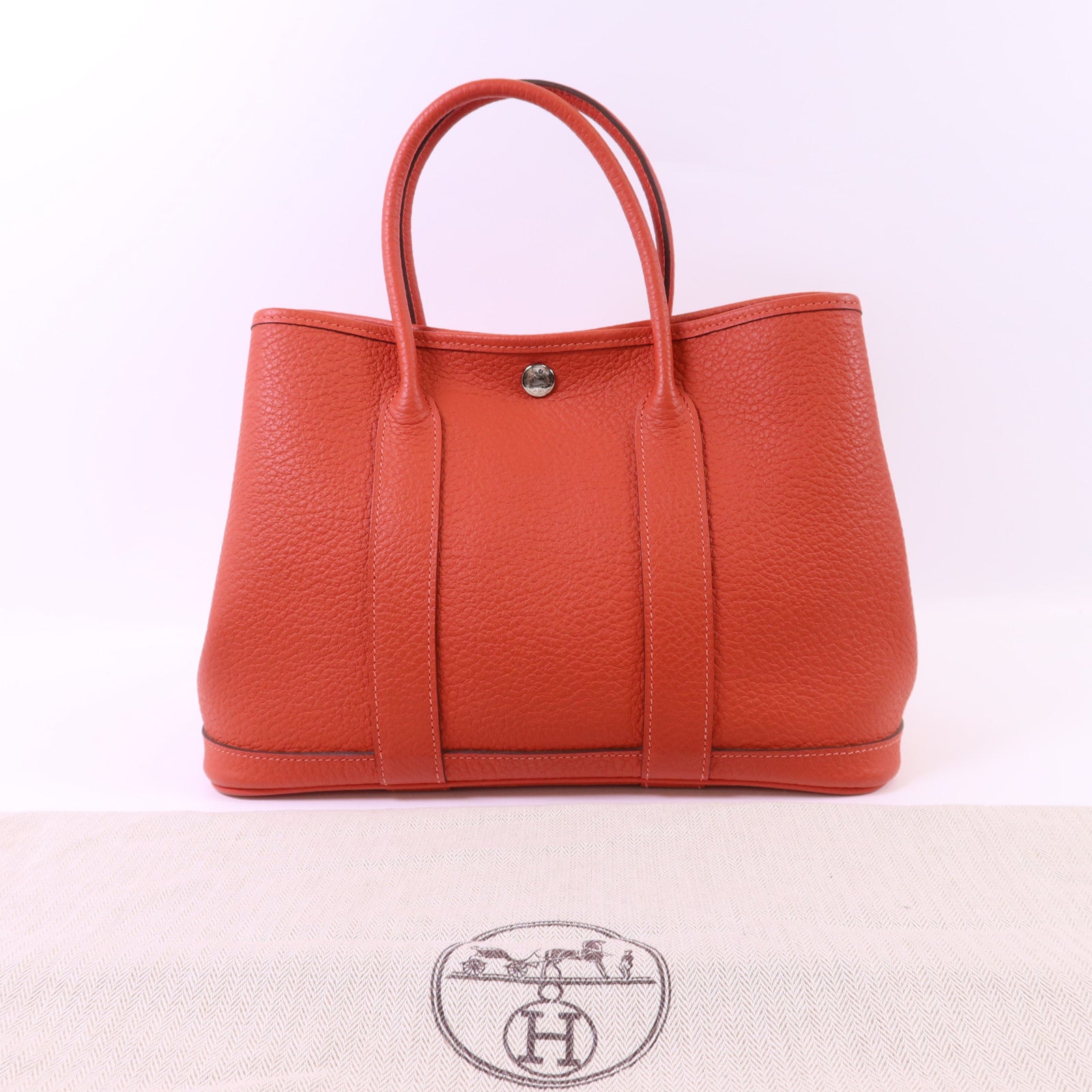 HERMES Negonda皮革Garden Party TPM銀扣手挽袋