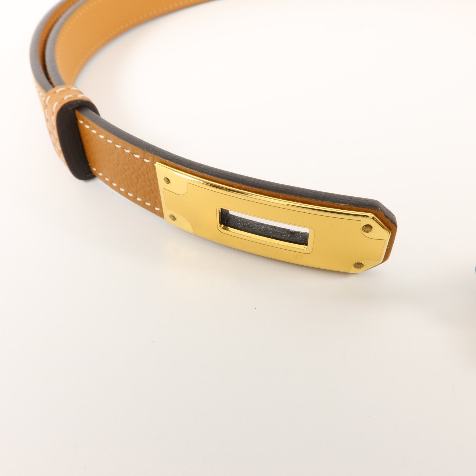 HERMES Epsom皮革Kelly 18 Belt皮帶Gold