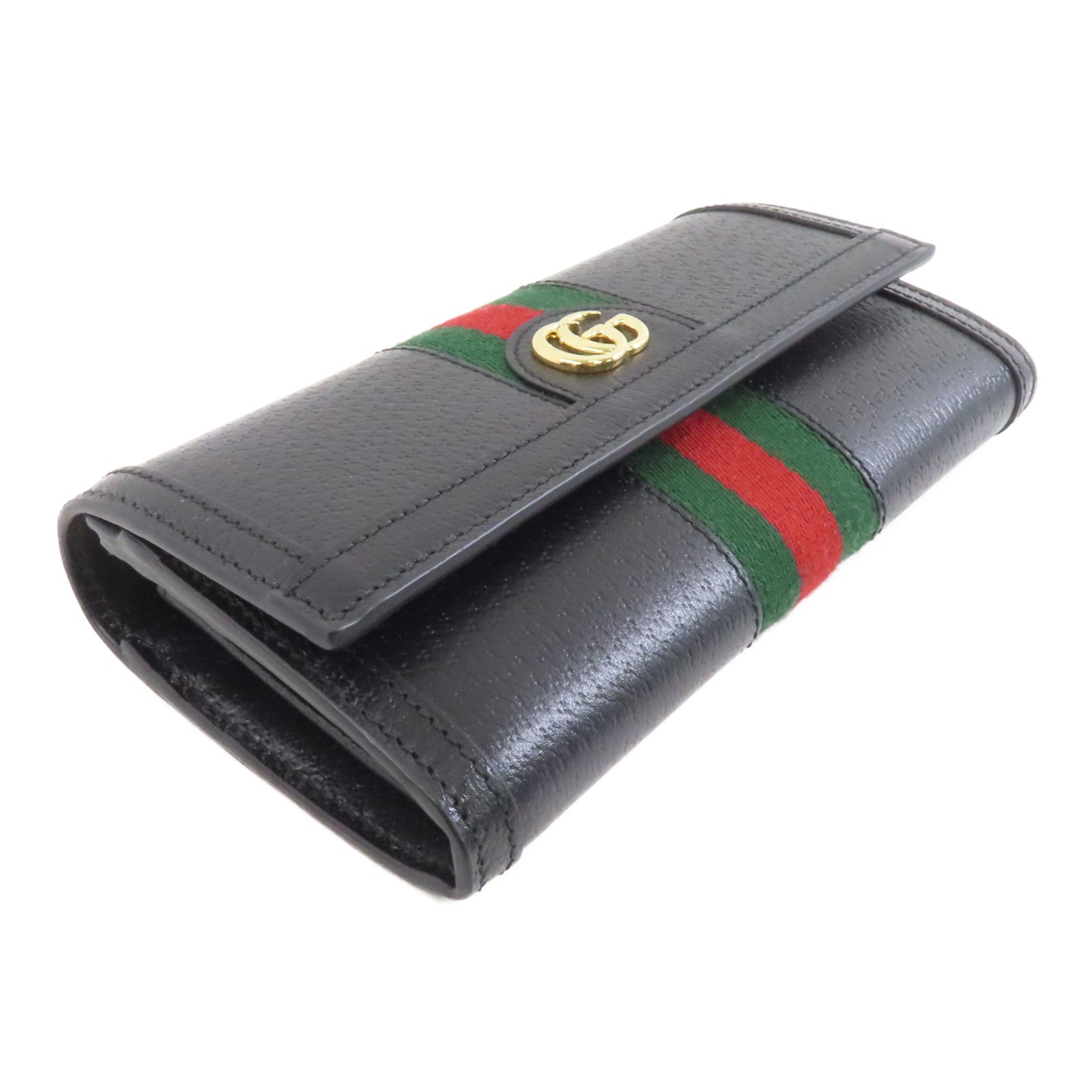 GUCCI 牛皮皮革Ophidia Long Wallet金扣長錢包黑色