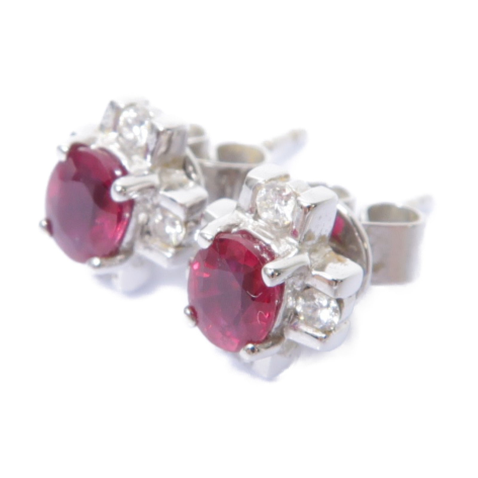 JEWELRY 【激減優惠】18K白金Ruby Earrings 0.93ct紅寶石耳環