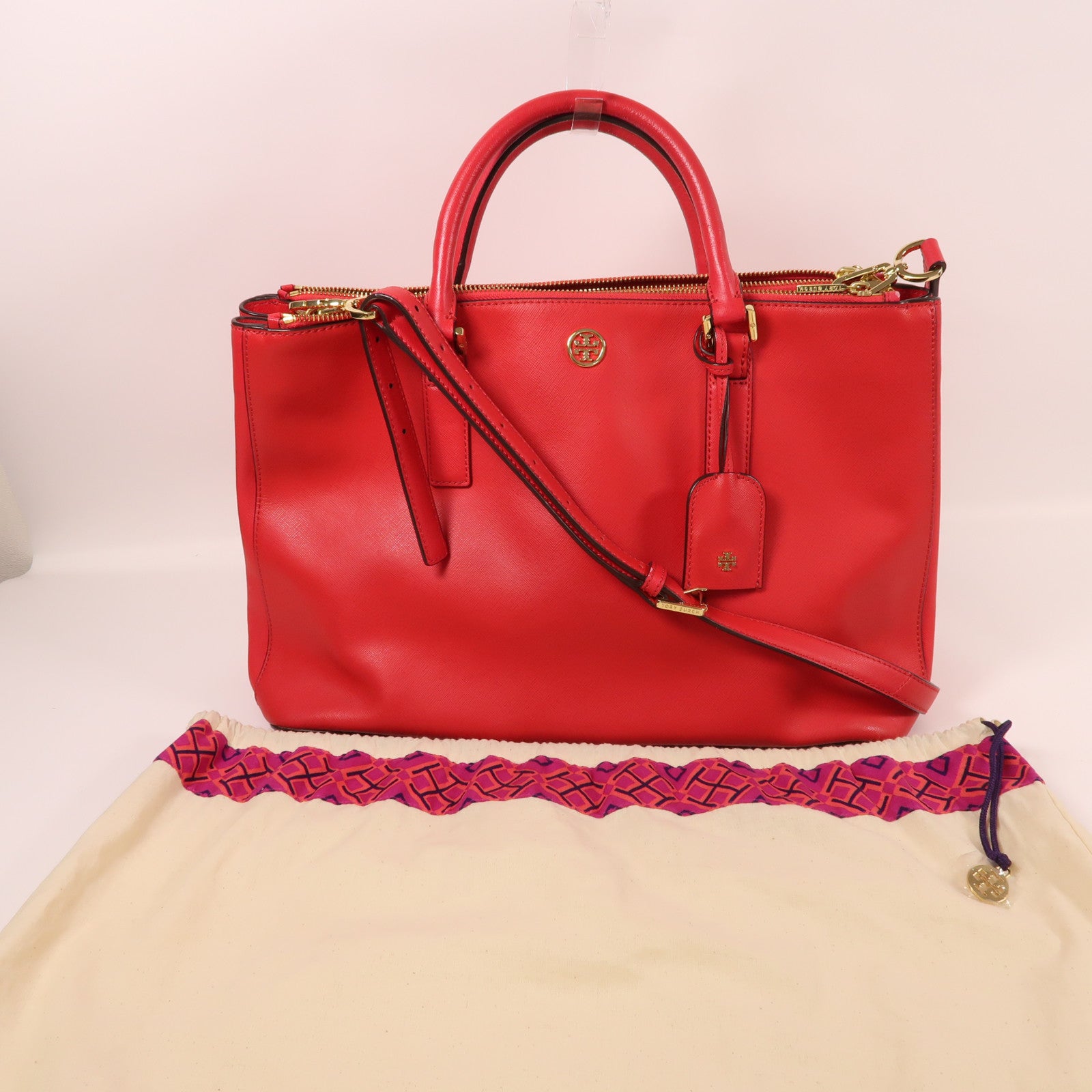 牛皮皮革2 Way Shoulder金扣手挽肩背兩用袋