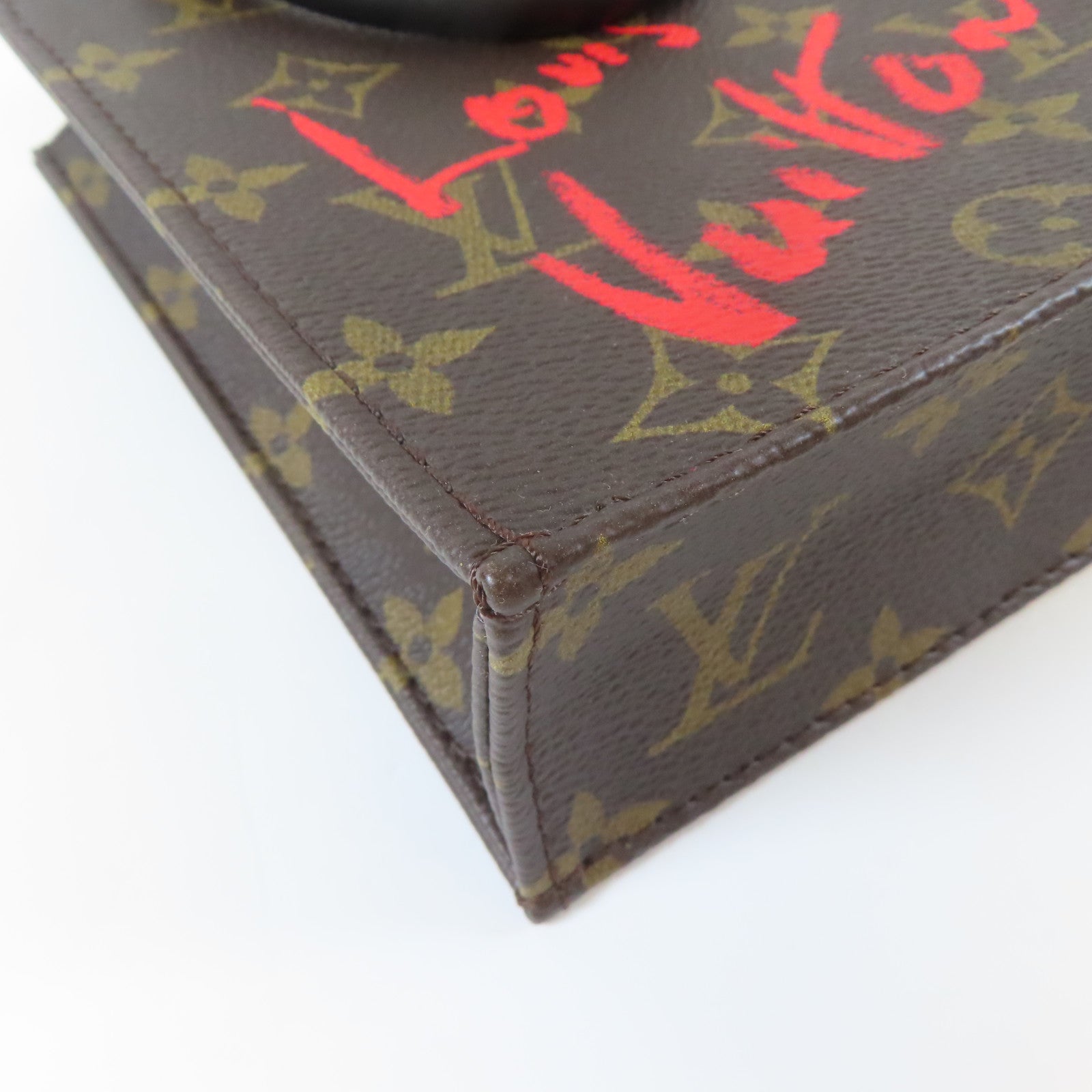 LOUIS VUITTON Monogram Petit Sac Plat金扣手挽肩背兩用袋啡色