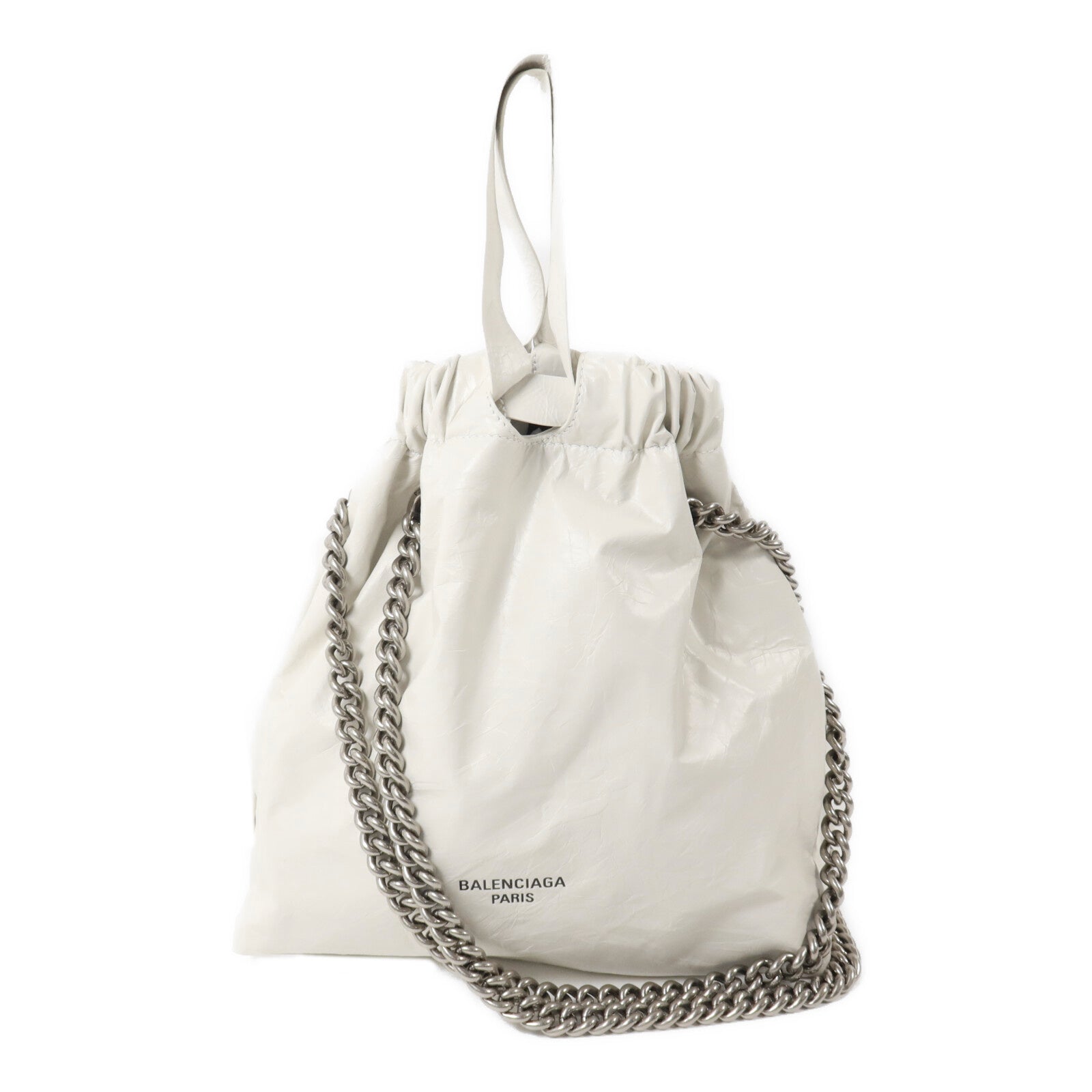 BALENCIAGA 牛皮皮革Crush Tote Small鏈帶手挽肩背兩用袋