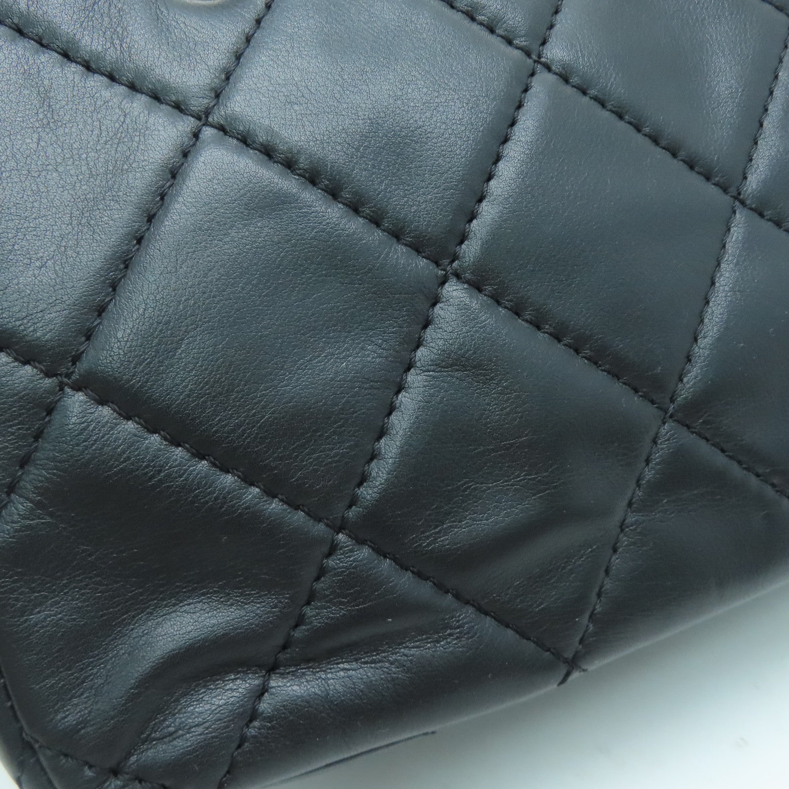 CHANEL 【激減優惠】菱格牛皮皮革Shoulder Bag銀扣鏈帶肩背袋黑色
