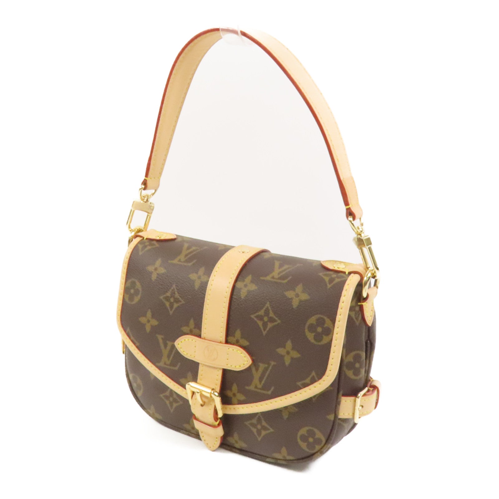 LOUIS VUITTON Monogram Saumur BB金扣手挽肩背兩用袋