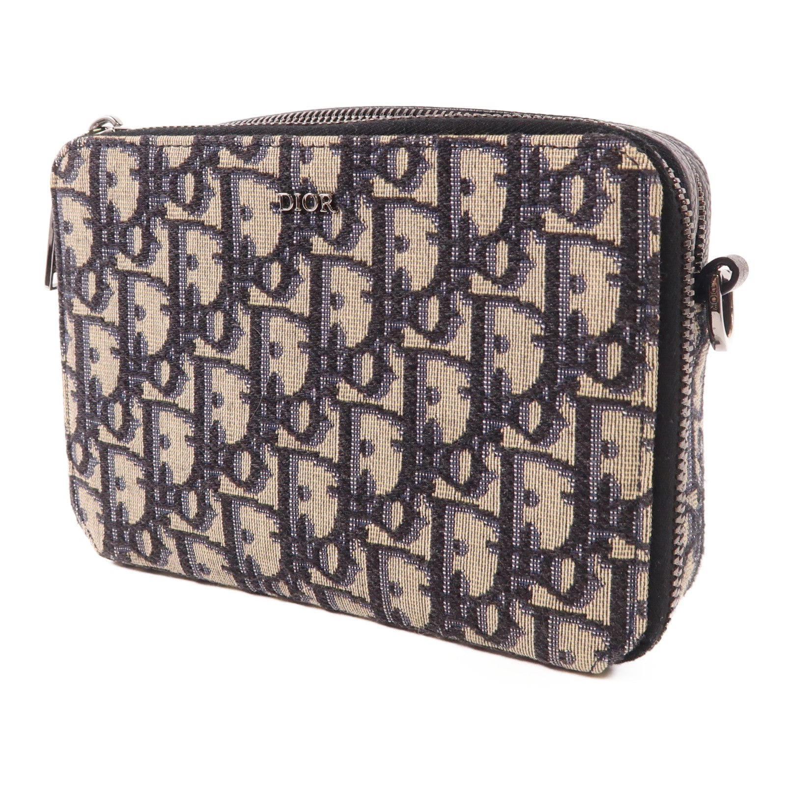 Dior 帆布Oblique Camera銀扣肩背袋