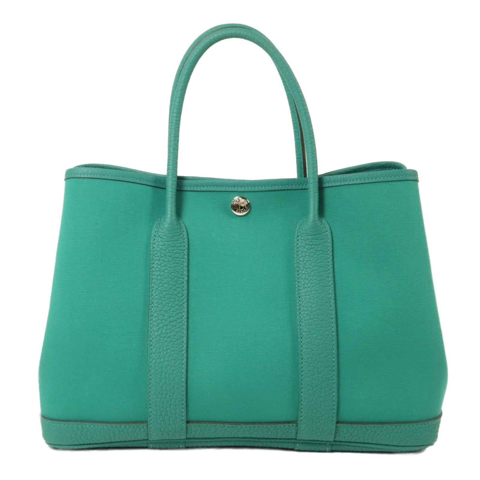 HERMES 帆布Garden Party TPM手挽袋Vert Jade