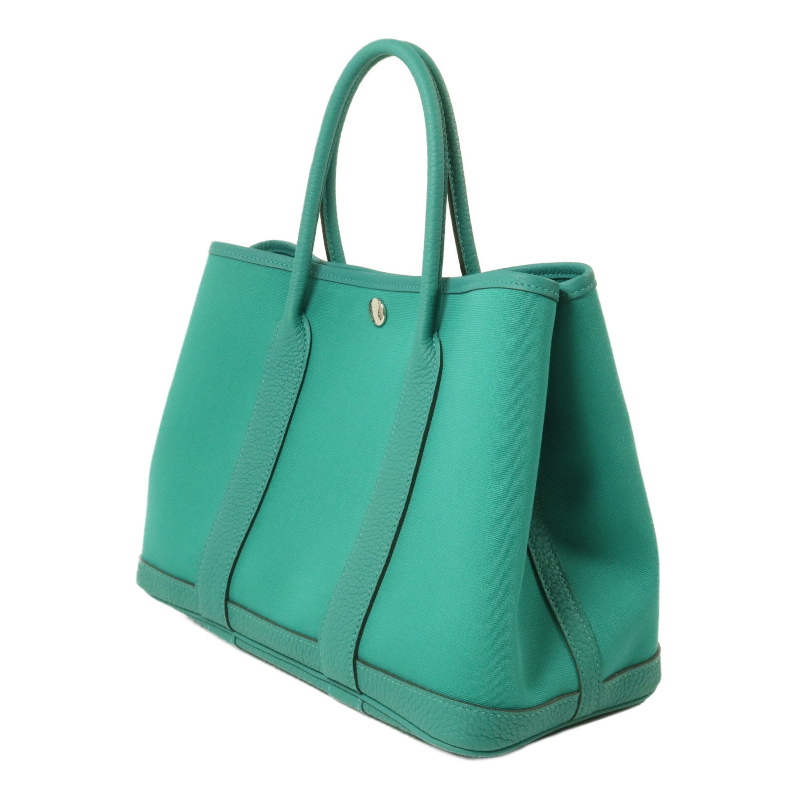 HERMES 帆布Garden Party TPM手挽袋Vert Jade