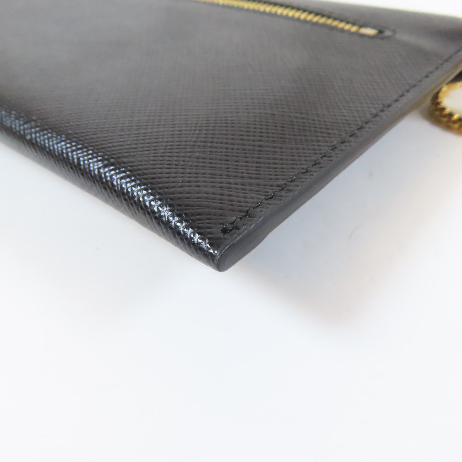 PRADA 牛皮皮革Long wallet金扣長錢包黑色
