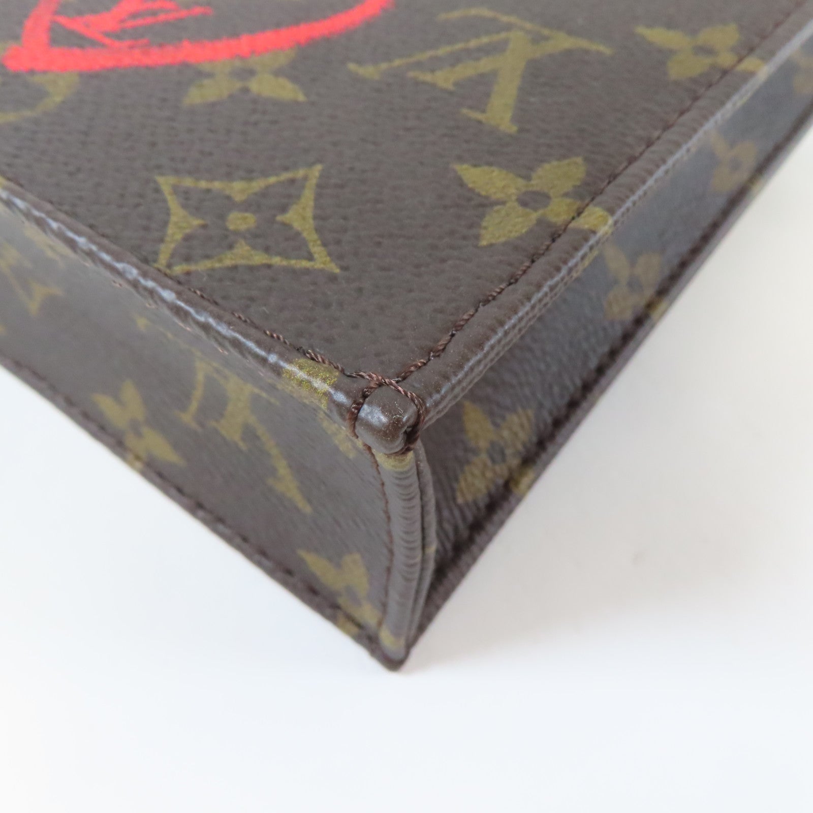 LOUIS VUITTON Monogram Petit Sac Plat金扣手挽肩背兩用袋啡色