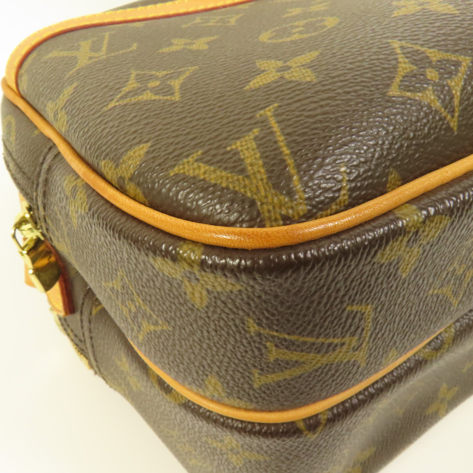 LOUIS VUITTON Monogram Reporter PM金扣肩背袋棕色