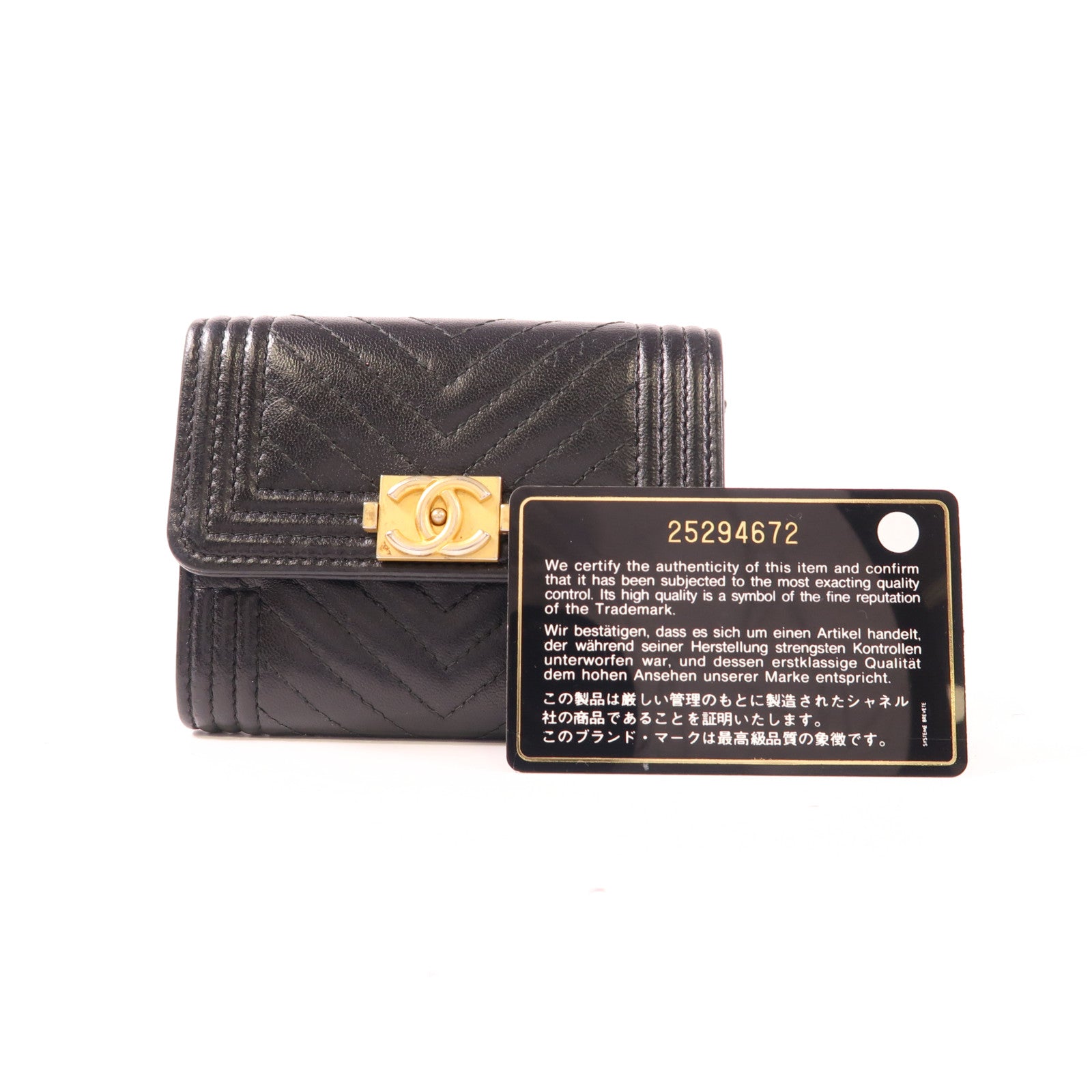 CHANEL 牛皮皮革Card Holder金扣卡片套
