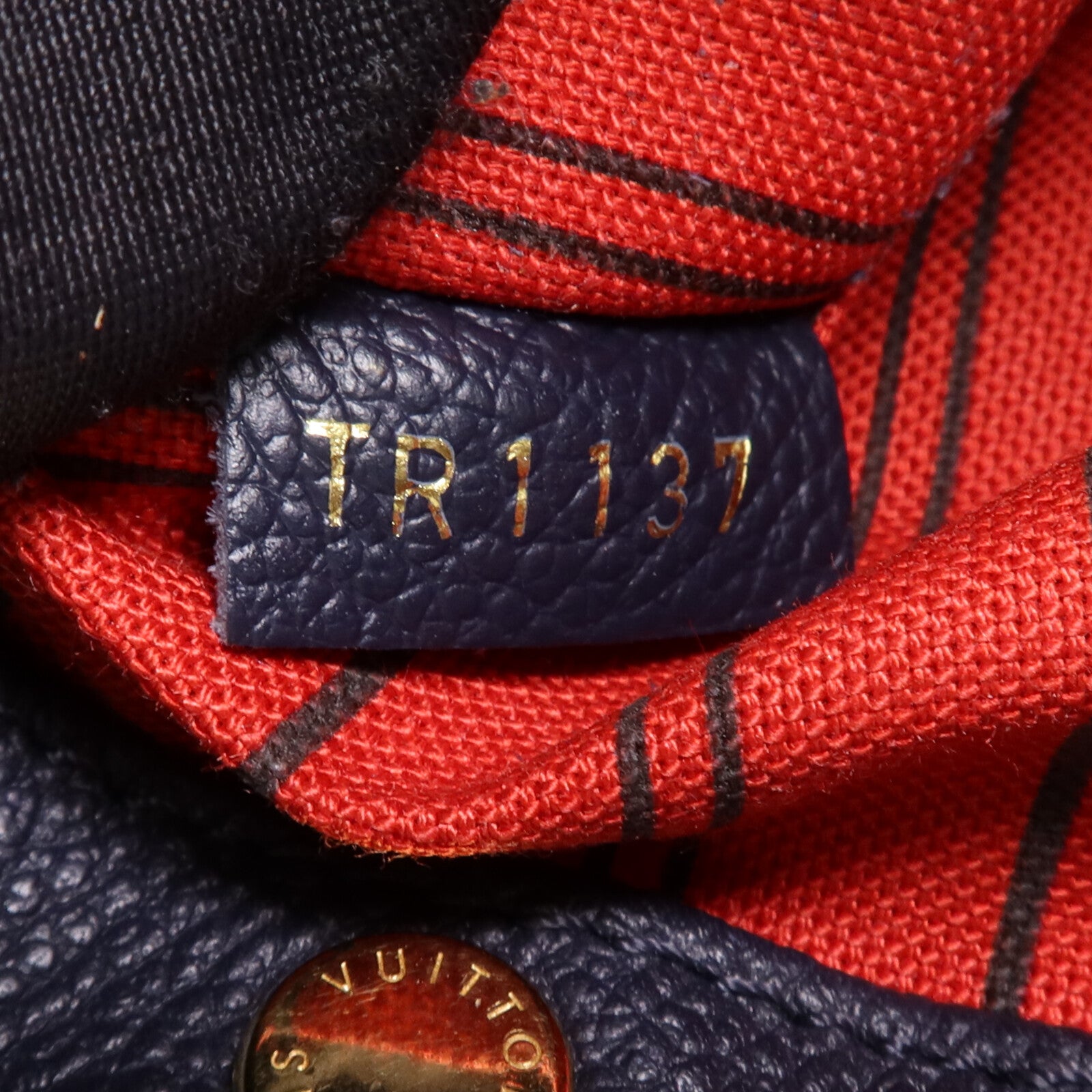 LOUIS VUITTON Monogram Empreinte Montaigne BB金扣手挽肩背兩用袋