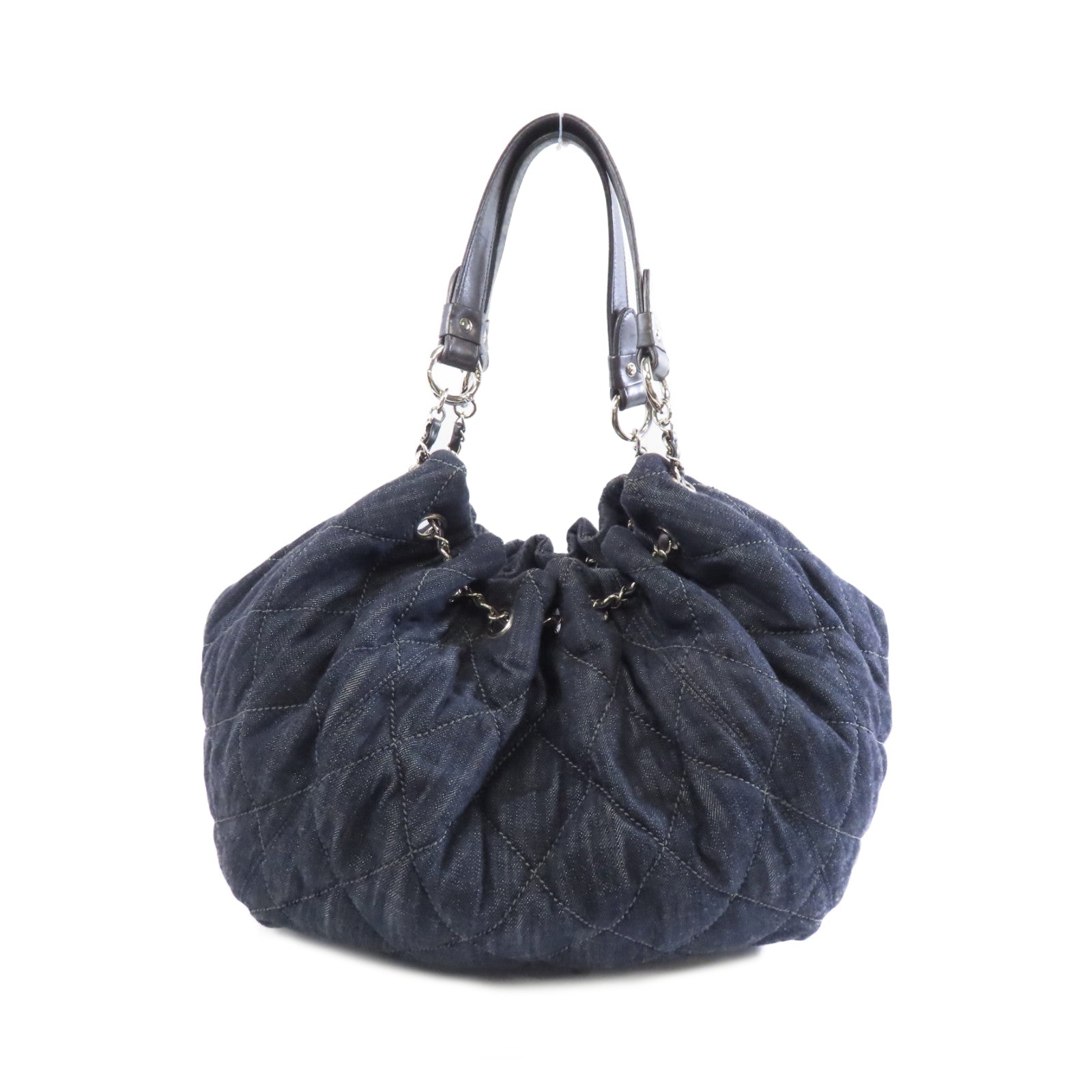 CHANEL 【激減優惠】牛仔布Tote Bag銀扣手挽袋藍色