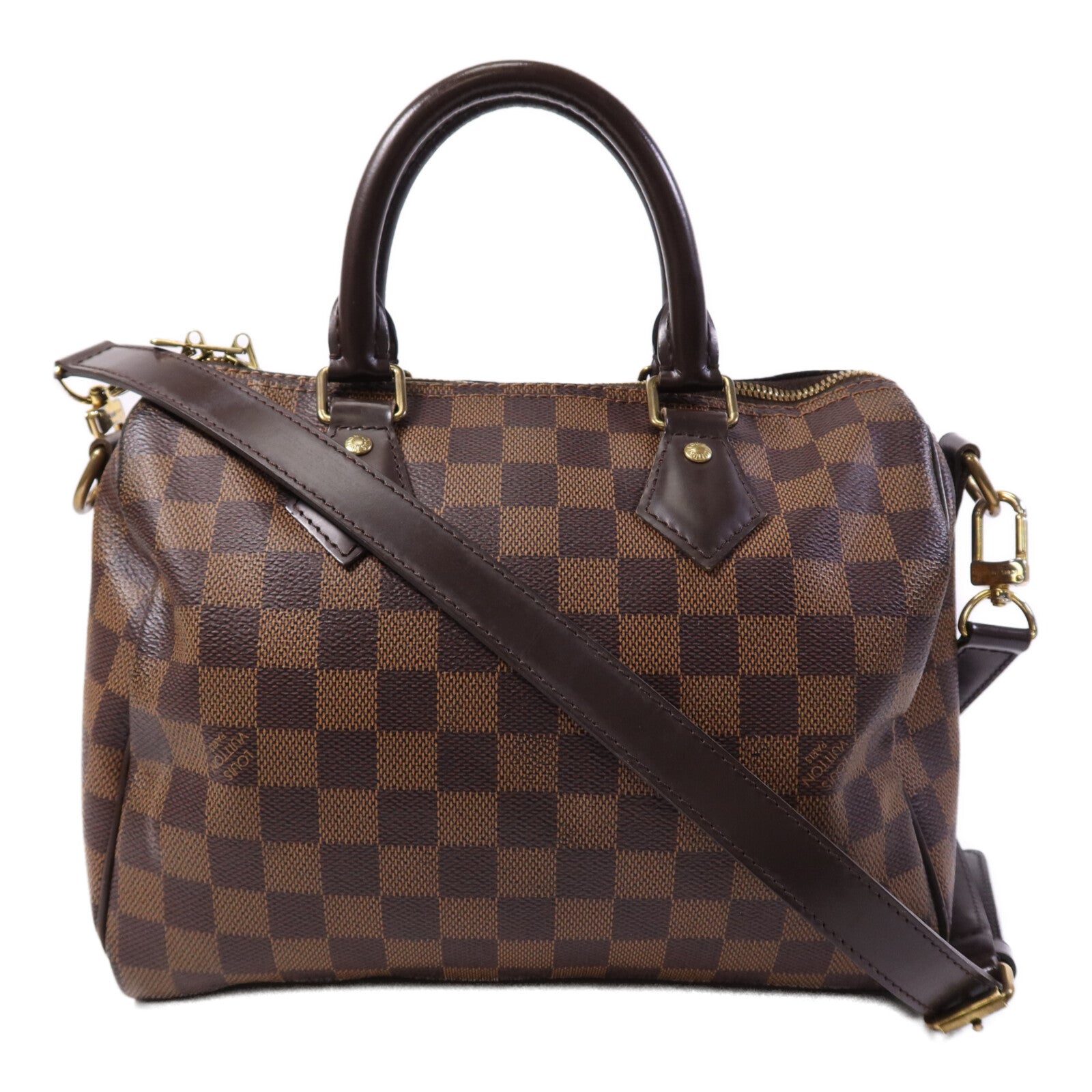 LOUIS VUITTON Damier Ebene Speedy Bandouliere 25手挽袋