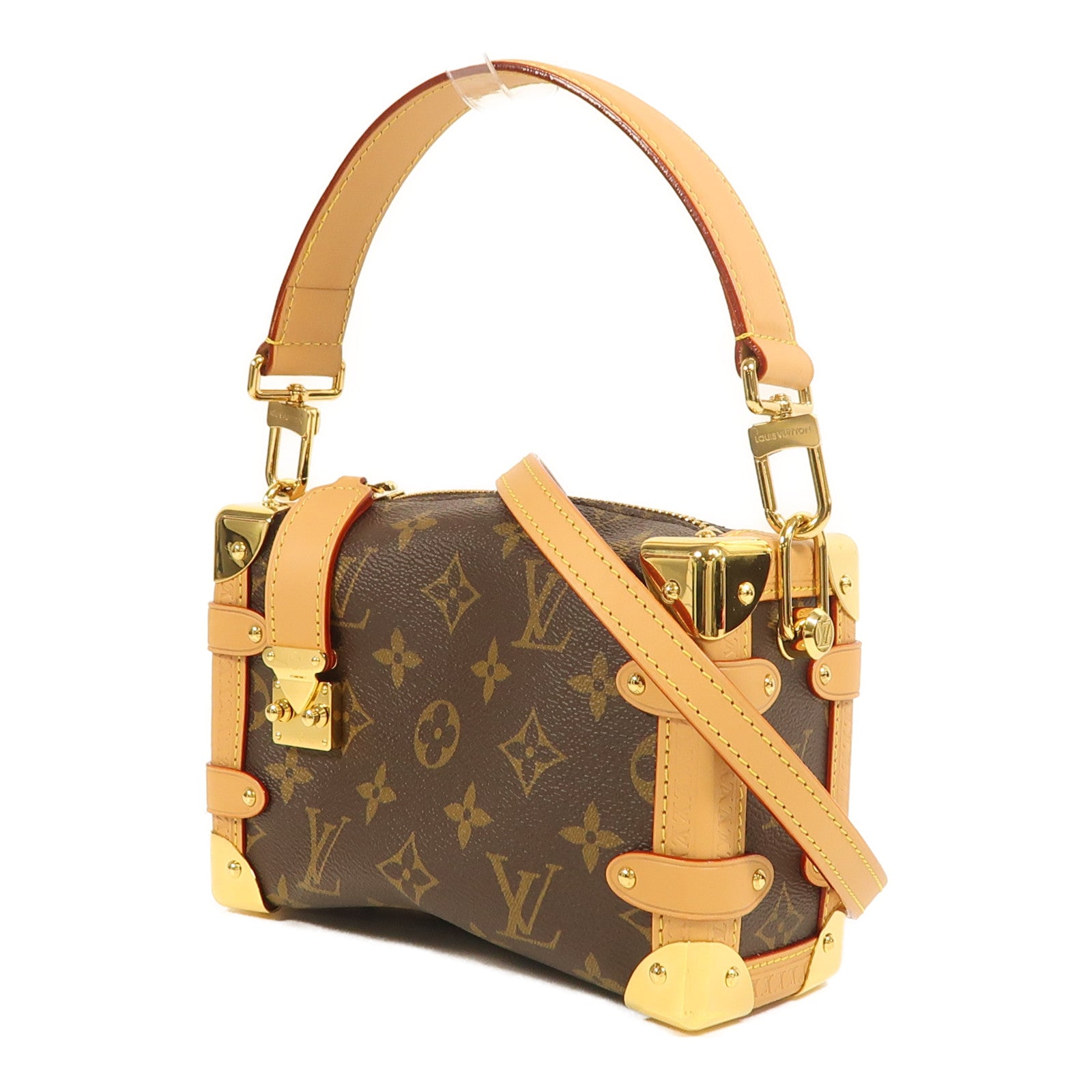 LOUIS VUITTON Monogram Side Trunk PM金扣手挽肩背兩用袋