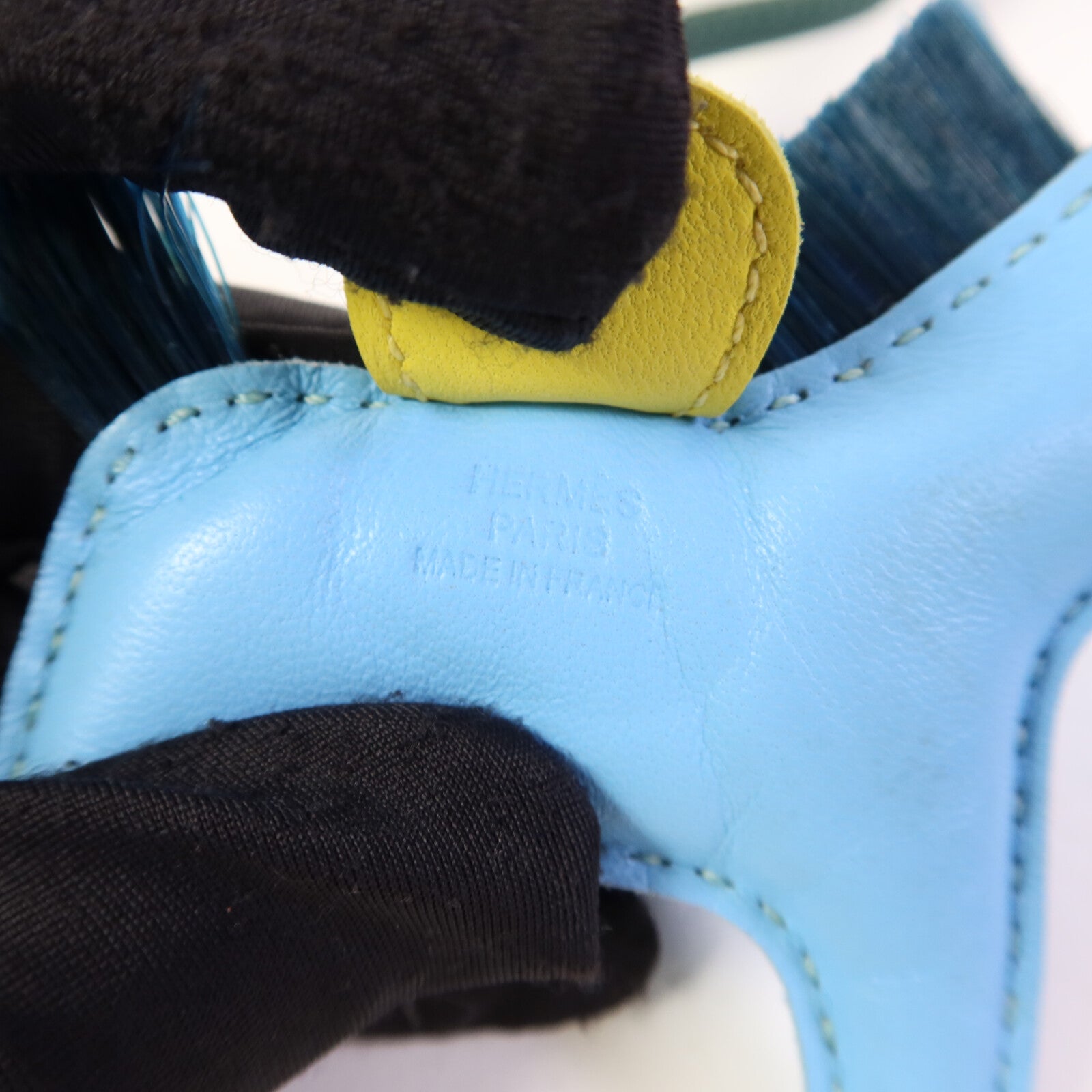 HERMES Milo皮革Rodeo PM掛飾Blue/Green/Yellow