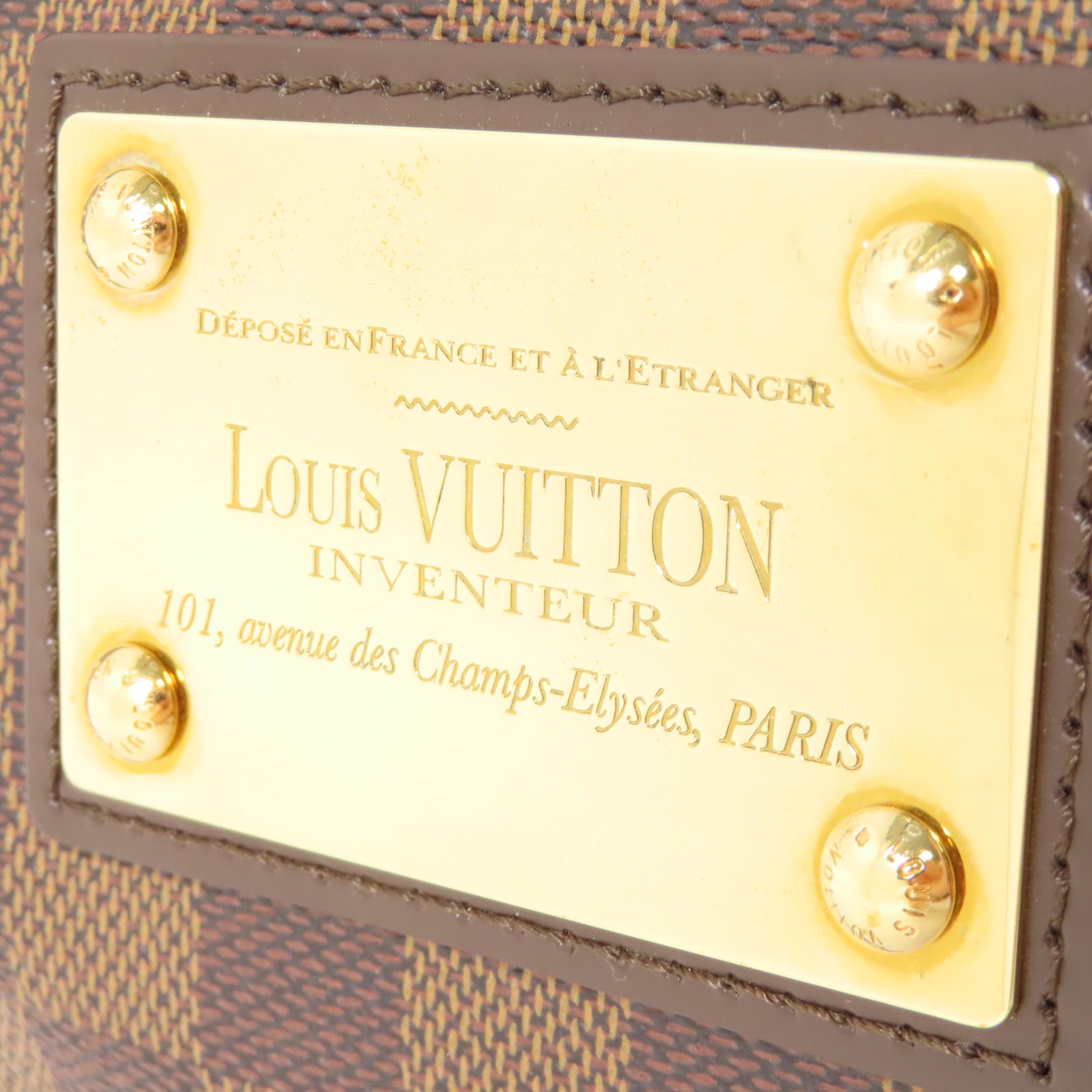 LOUIS VUITTON Damier Thames PM金扣肩背袋啡色