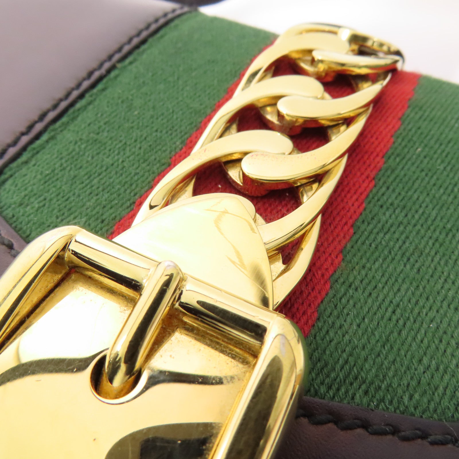 GUCCI GG GHW 2 Way Bag 421882 Leather Black