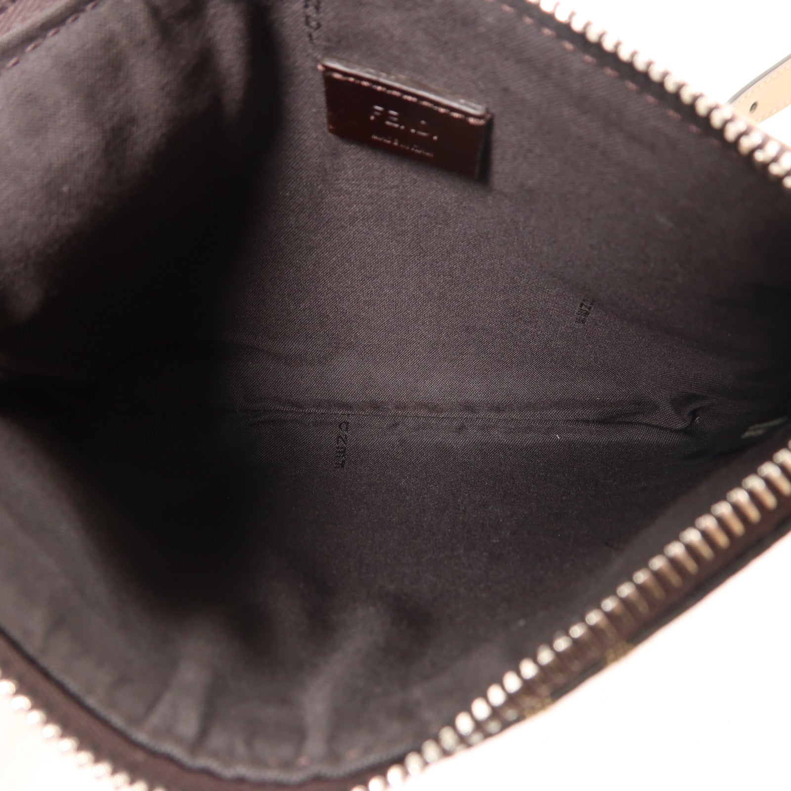 FENDI 帆布Shoulder Bag銀扣肩背袋