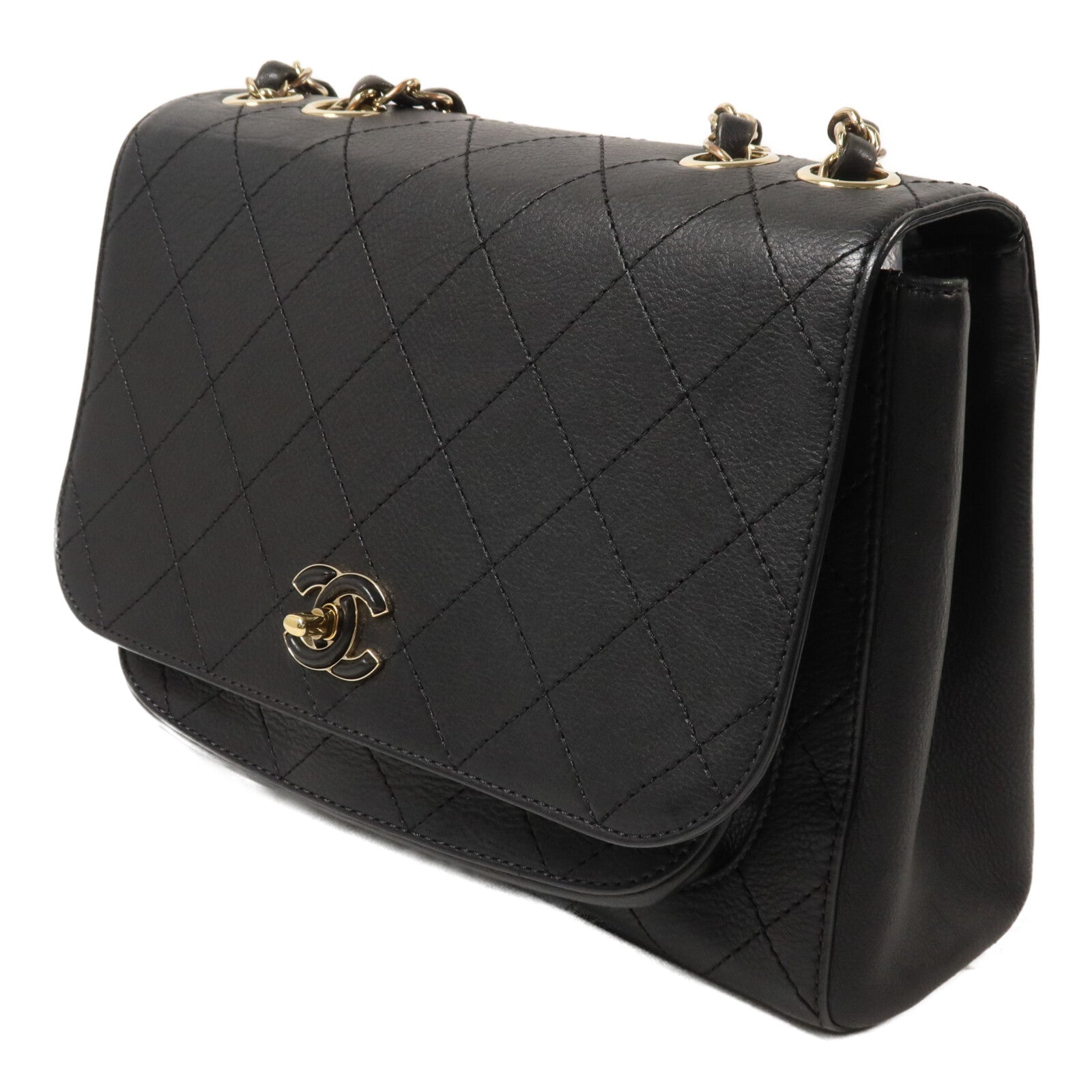 CHANEL 牛皮皮革Chain Shoulder鏈帶肩背袋