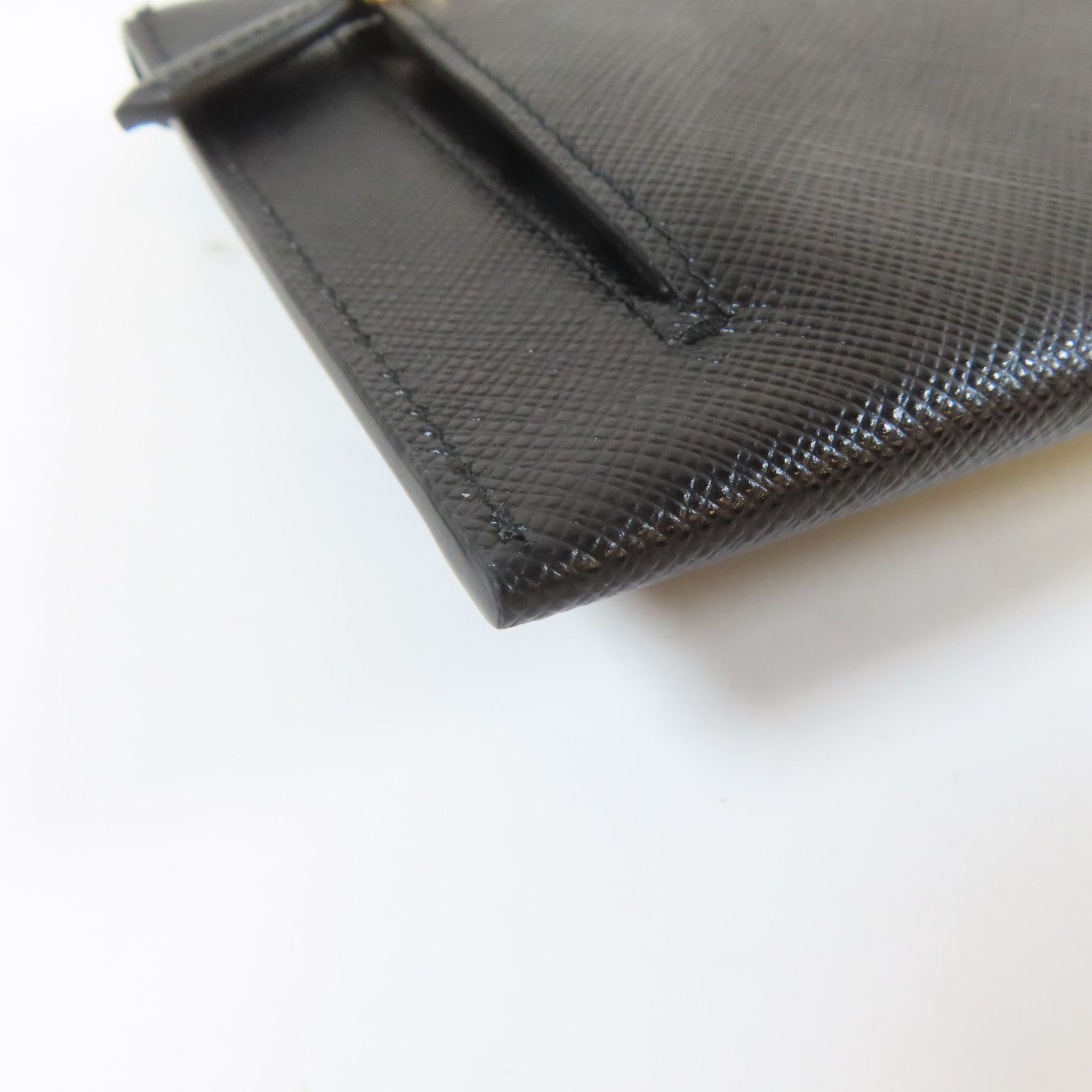 PRADA 牛皮皮革Long wallet金扣長錢包黑色